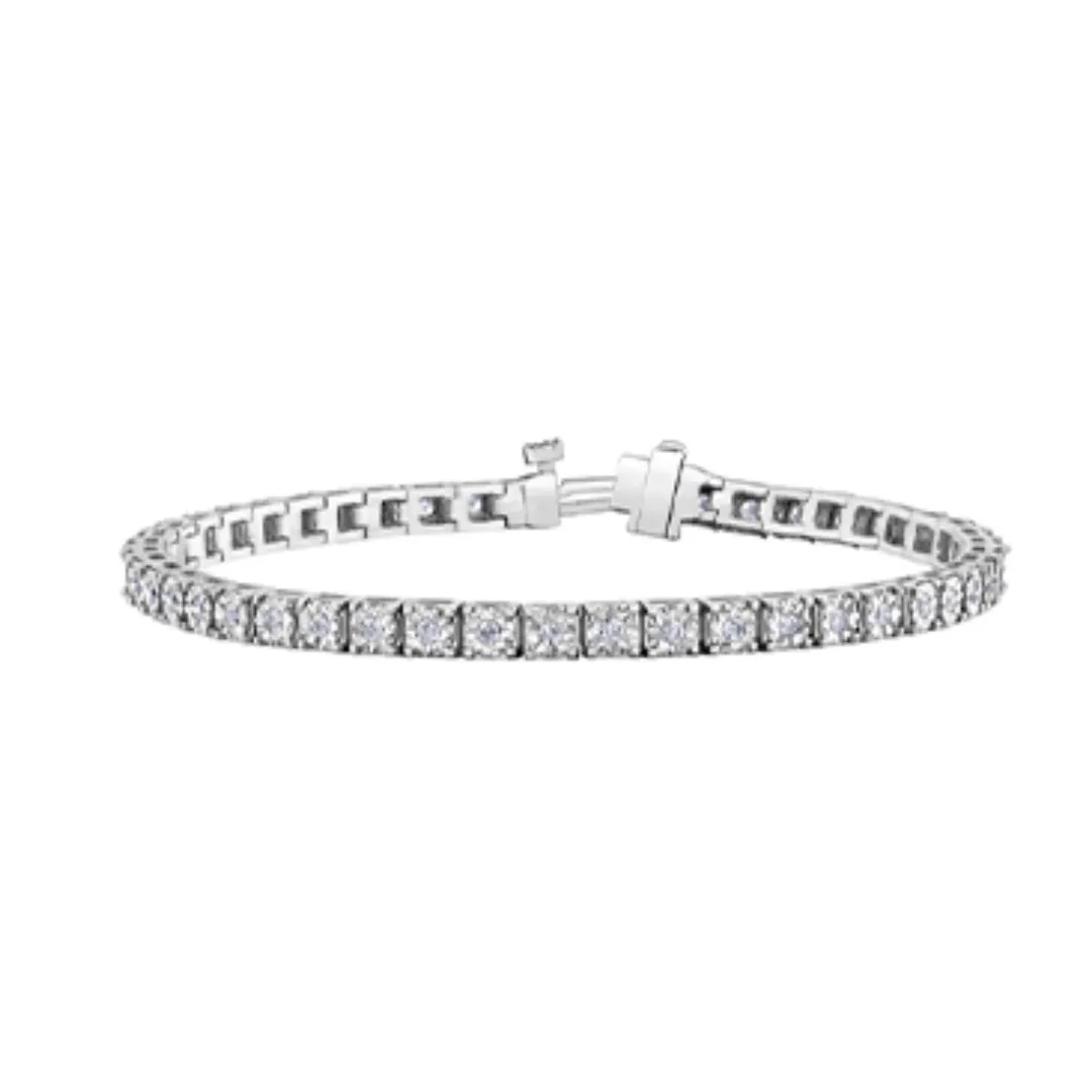 10K White Gold 1.00ctw Diamond Tennis Bracelet