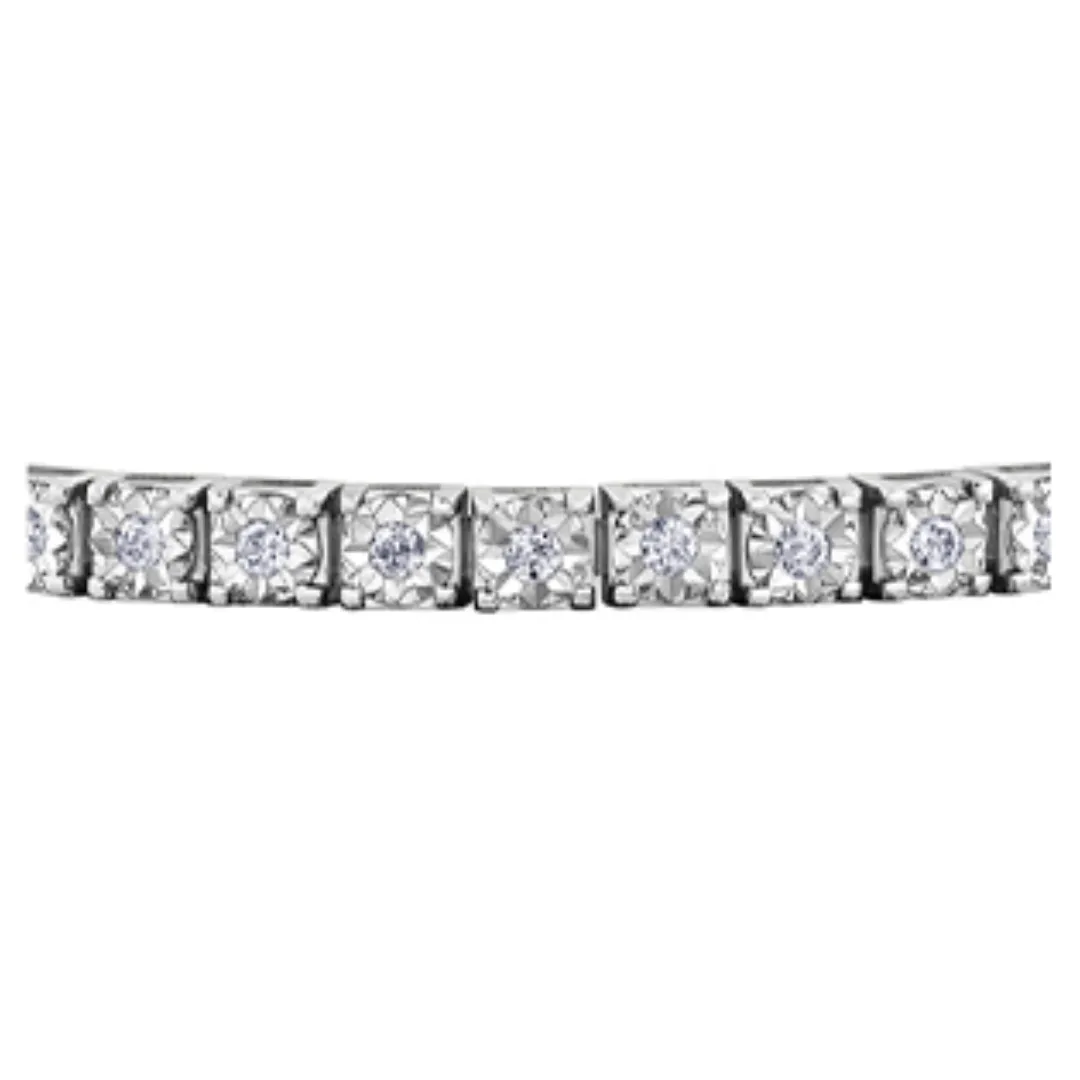 10K White Gold 1.00ctw Diamond Tennis Bracelet