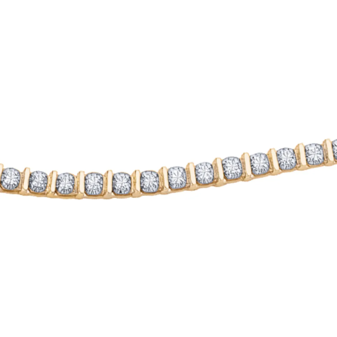 10K Yellow Gold 1.00CTW Diamond Tennis Bracelet