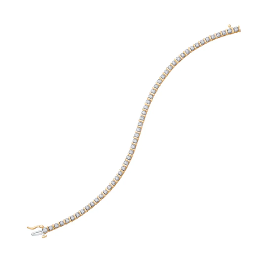 10K Yellow Gold 1.00CTW Diamond Tennis Bracelet