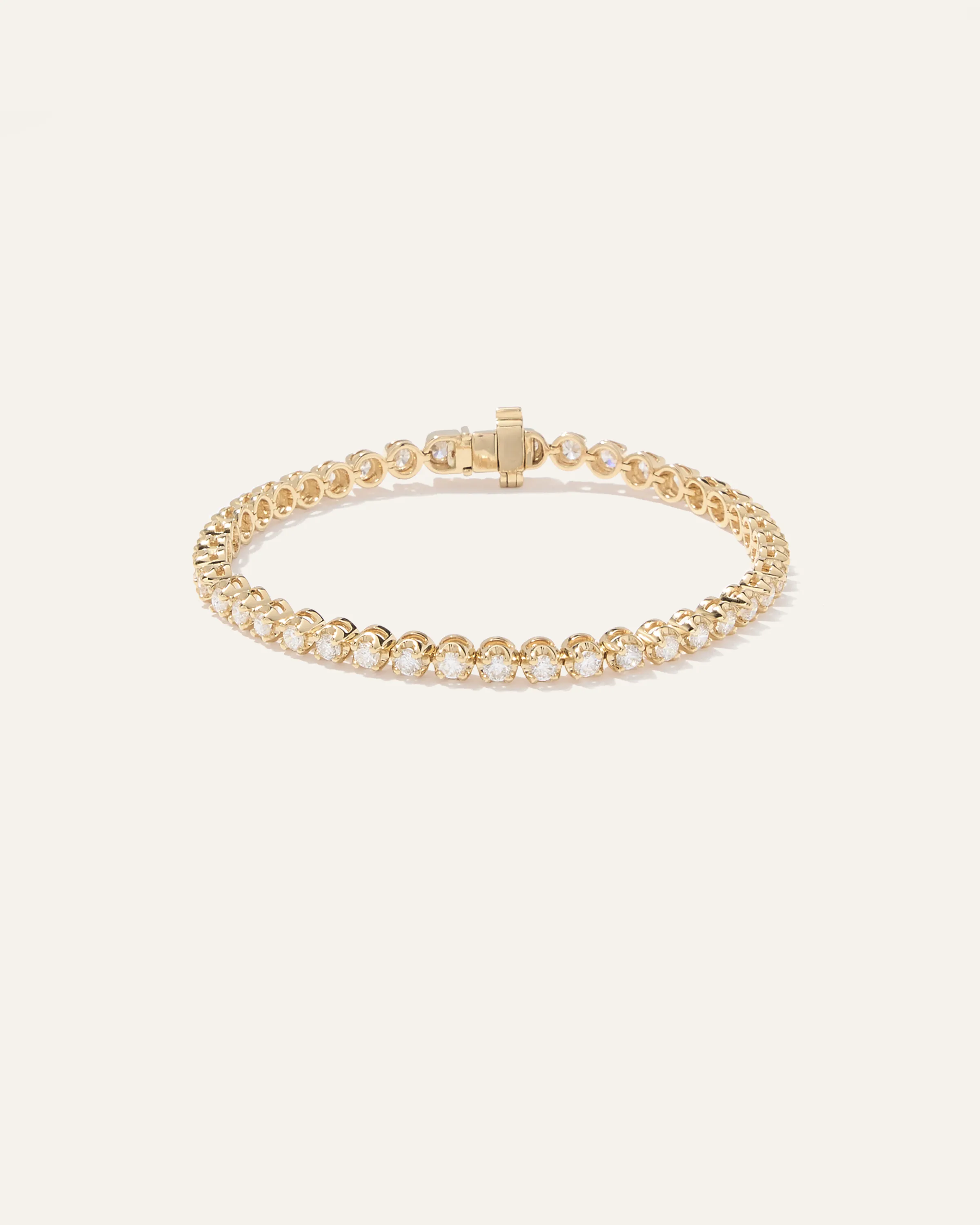 14k Gold Natural Diamond Crown Set Tennis Bracelet