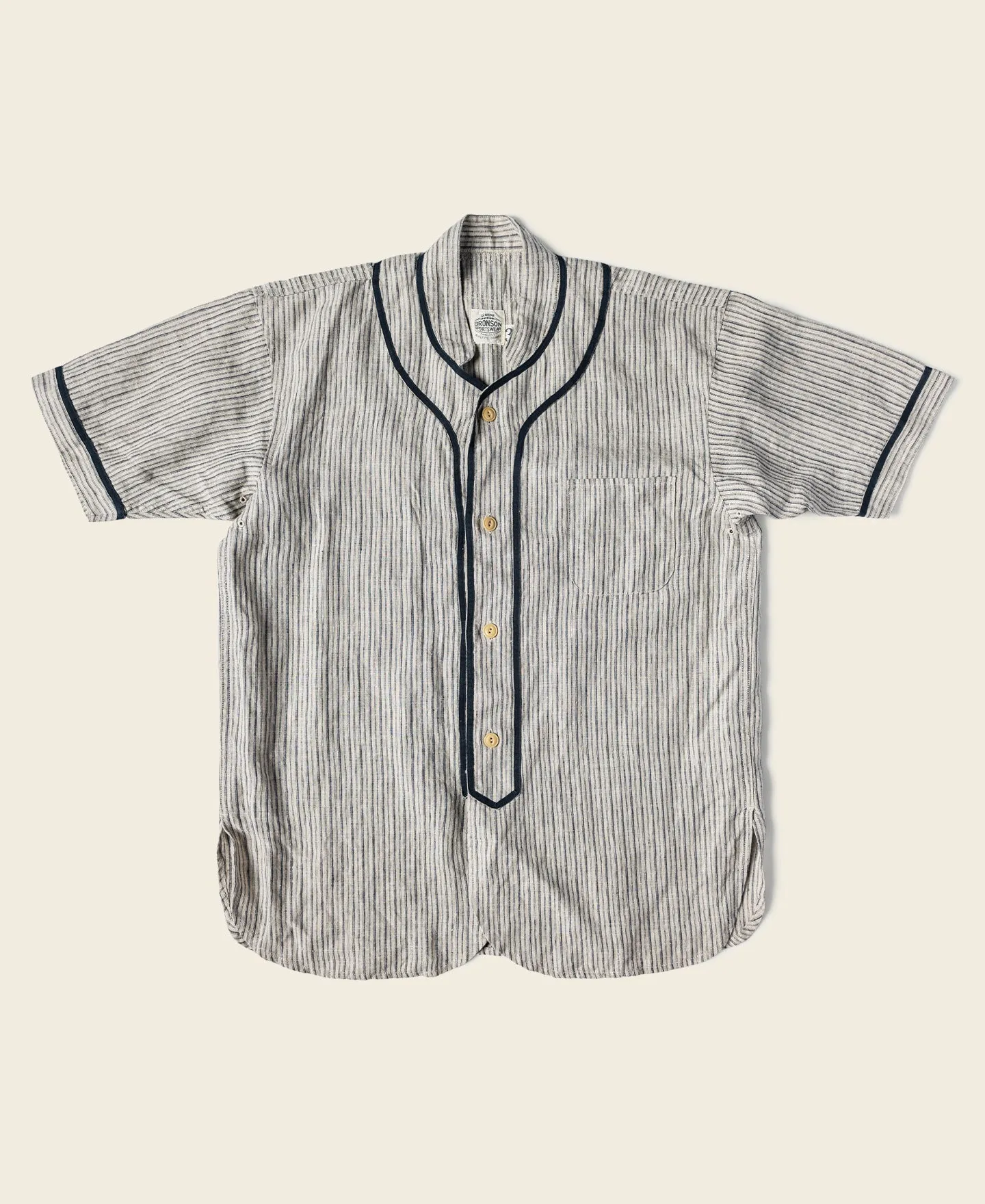 1930s Striped Linen Baseball Shirt