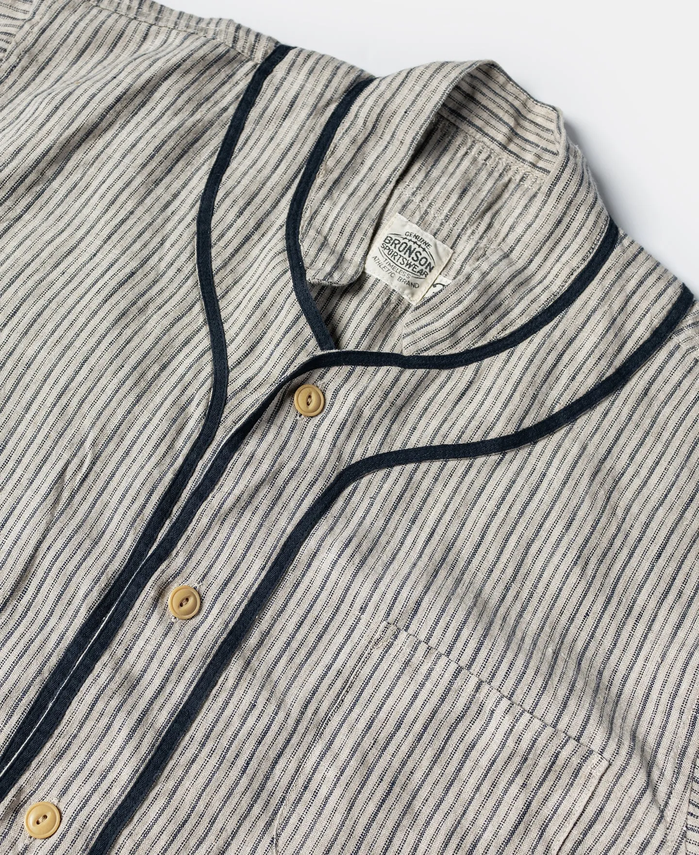 1930s Striped Linen Baseball Shirt