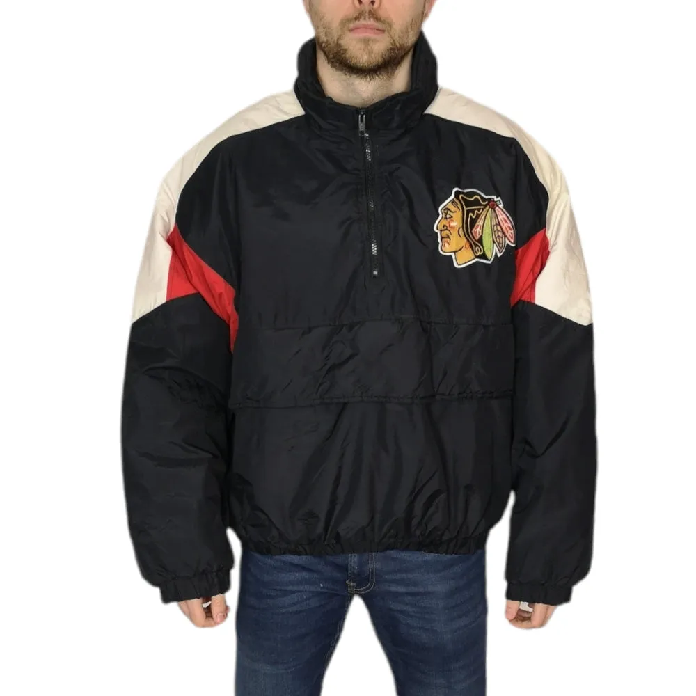 90's Chalk Line NHL Black Chicago Hawks Jacket - Size XL