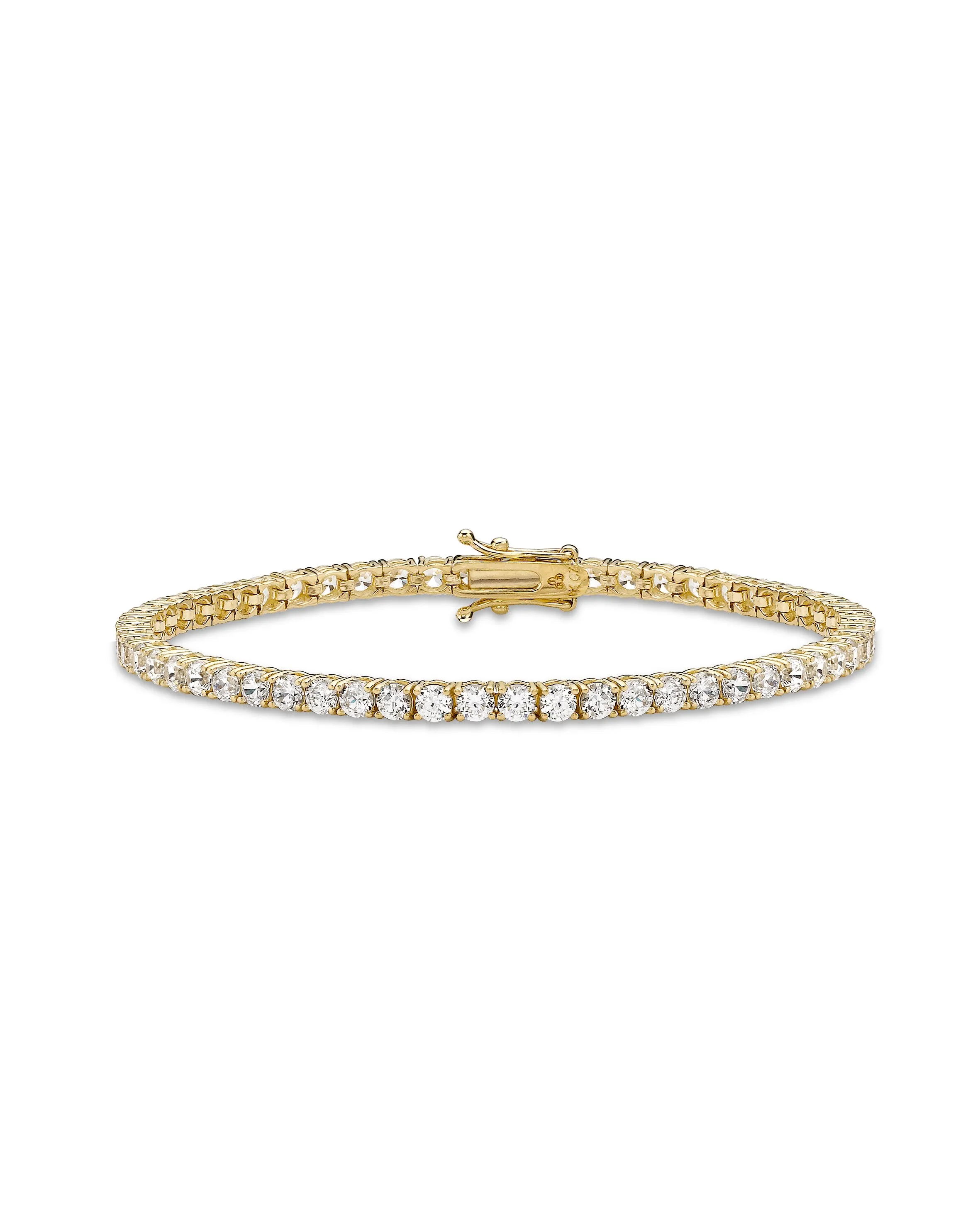 9CT Gold Round CZ Tennis Bracelet