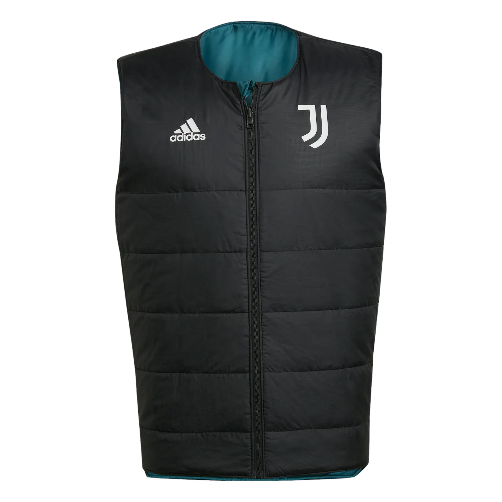 adidas Juventus Condivo 22 Reversible Padded Vest Gilet - Tech Green / Black