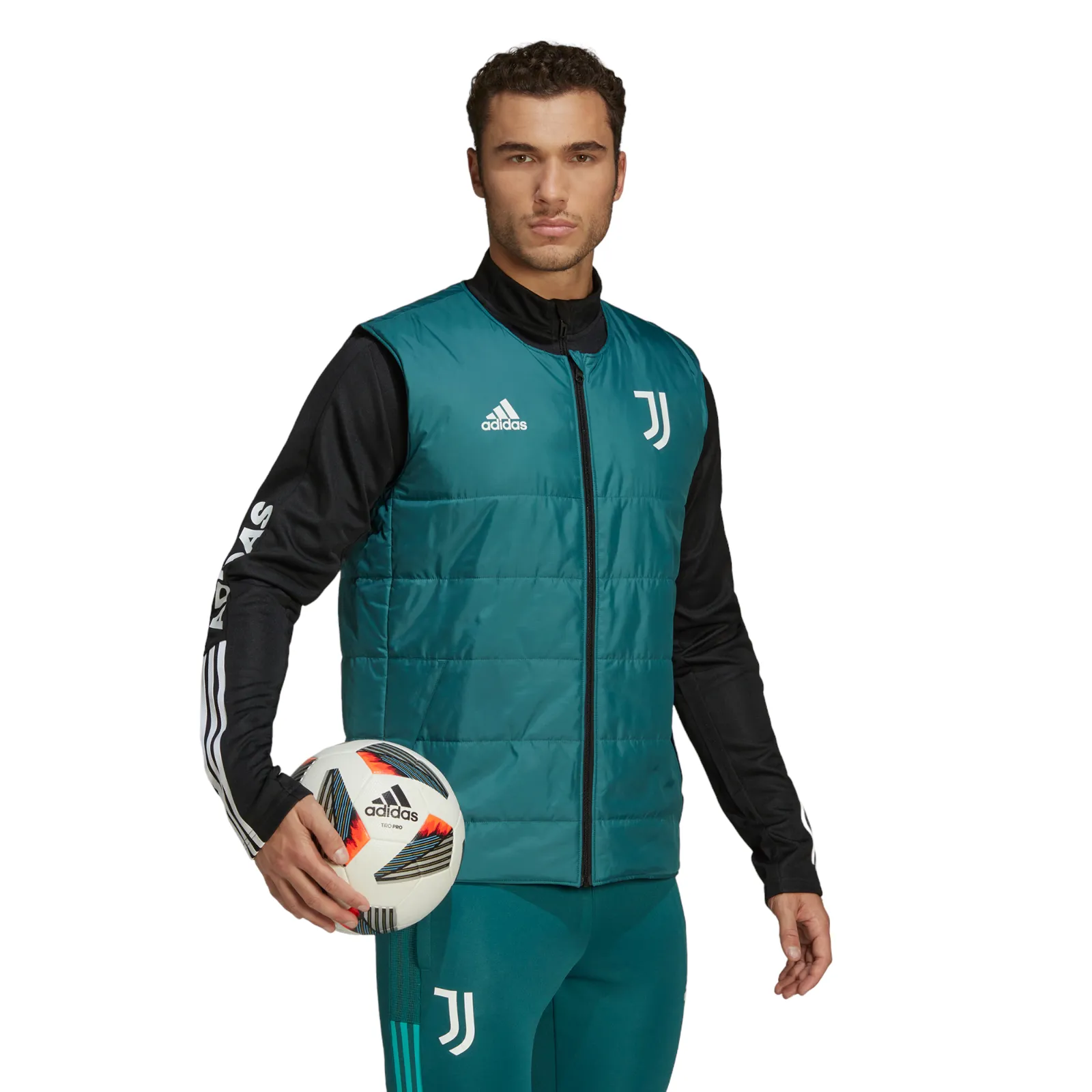 adidas Juventus Condivo 22 Reversible Padded Vest Gilet - Tech Green / Black