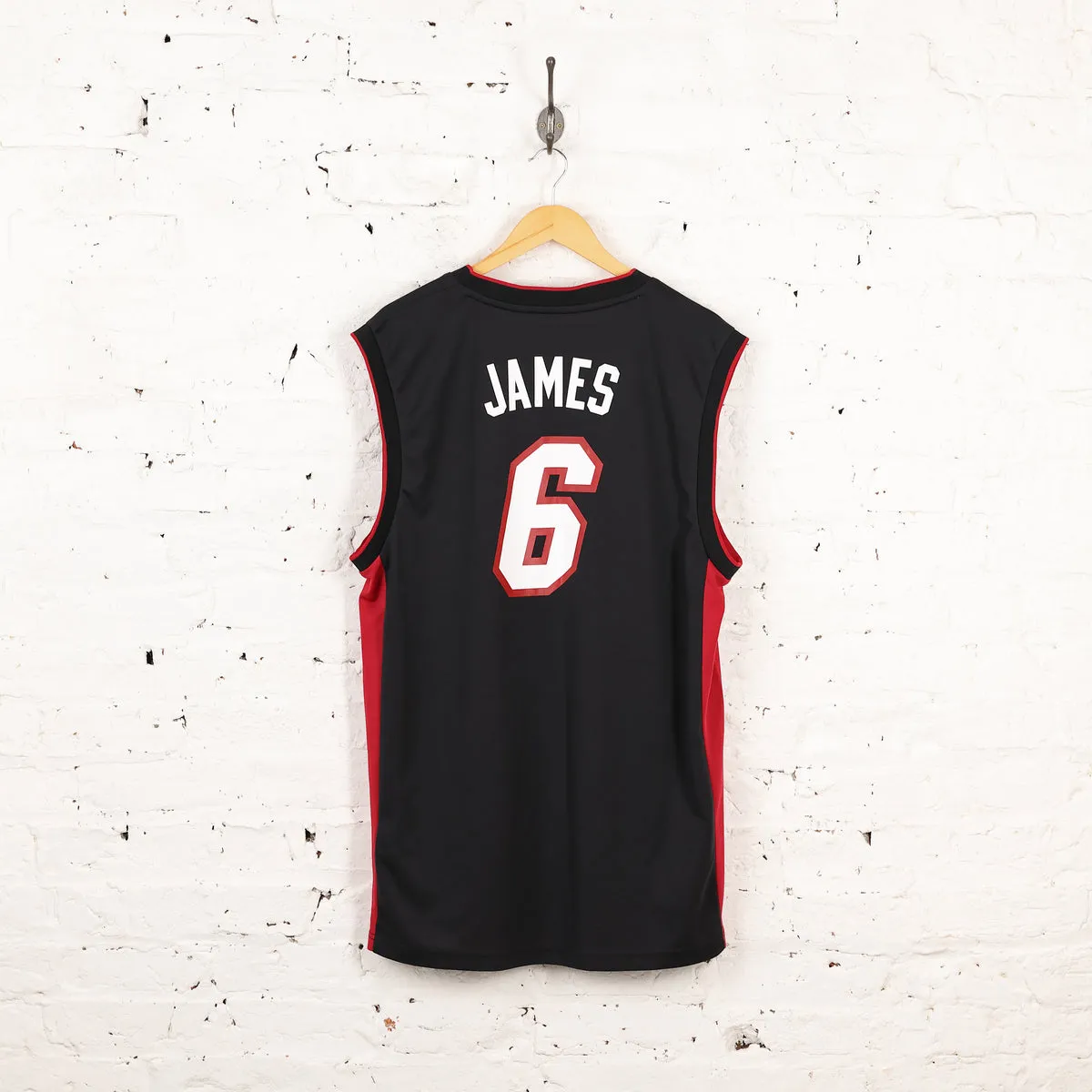 Adidas Miami Heat James Basketball Jersey - Black - L