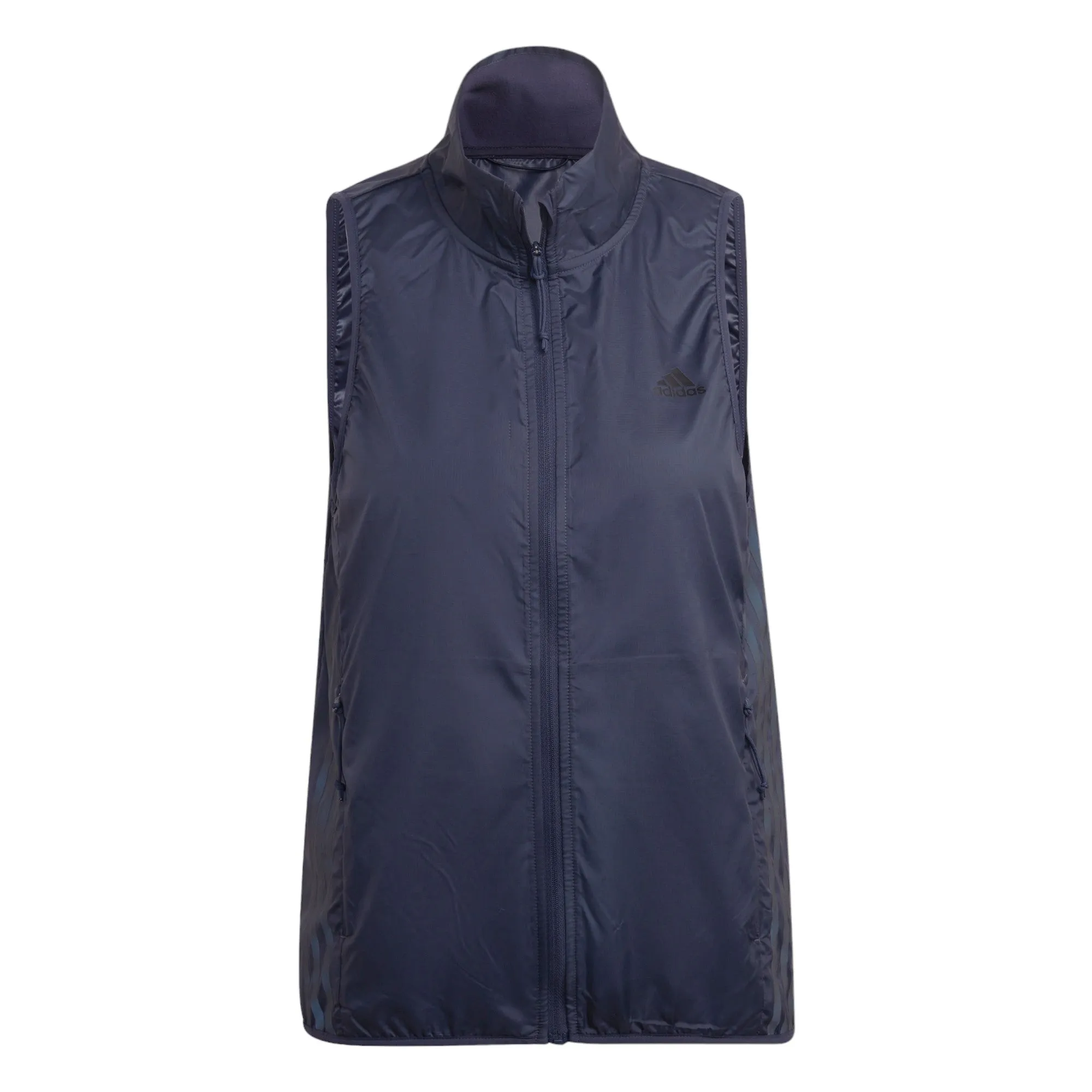 adidas Womens Run Icon 3-Stripes Running Wind Vest - Navy