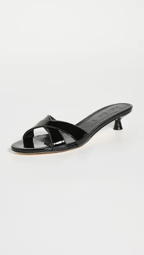 AEYDE   Stina Patent Calf Leather Black Sandals 