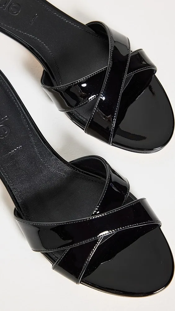 AEYDE   Stina Patent Calf Leather Black Sandals 