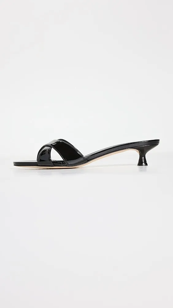 AEYDE   Stina Patent Calf Leather Black Sandals 