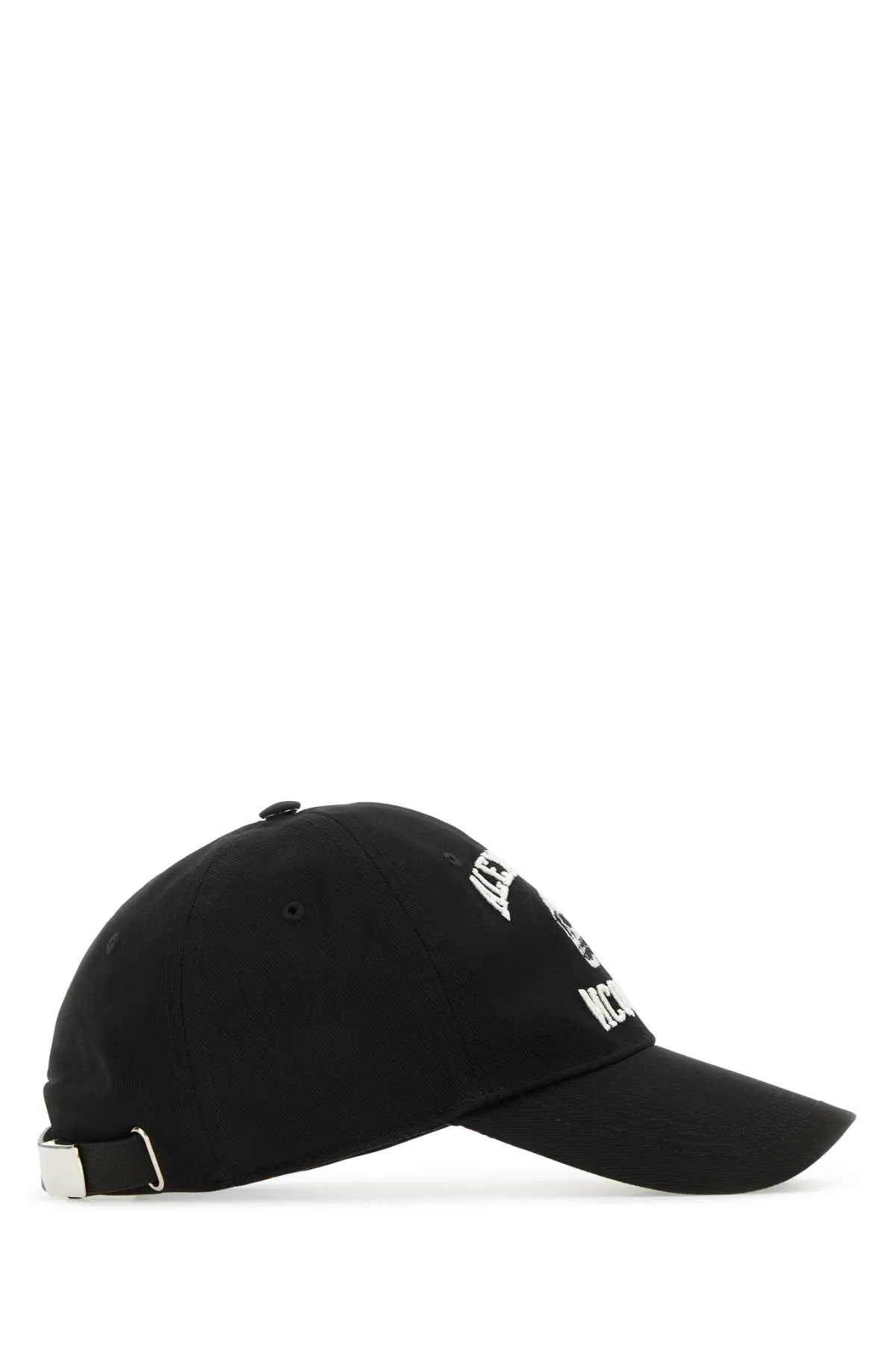 Alexander Mcqueen Black Cotton Varsity Skull Baseball Cap