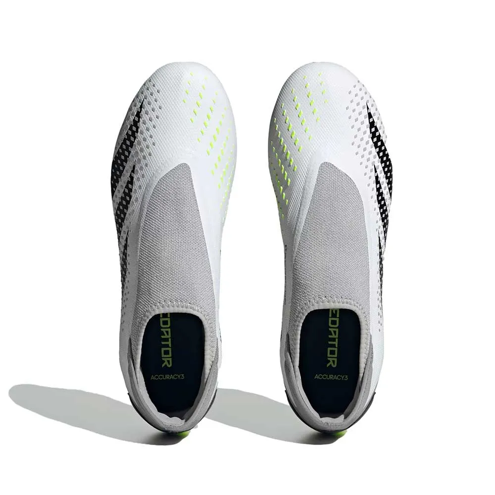 All Gender Predator Accuracy .3 Laceless FG Soccer Shoe - Cloud White/ Core Black / Lucid Lemon- Regular (D)