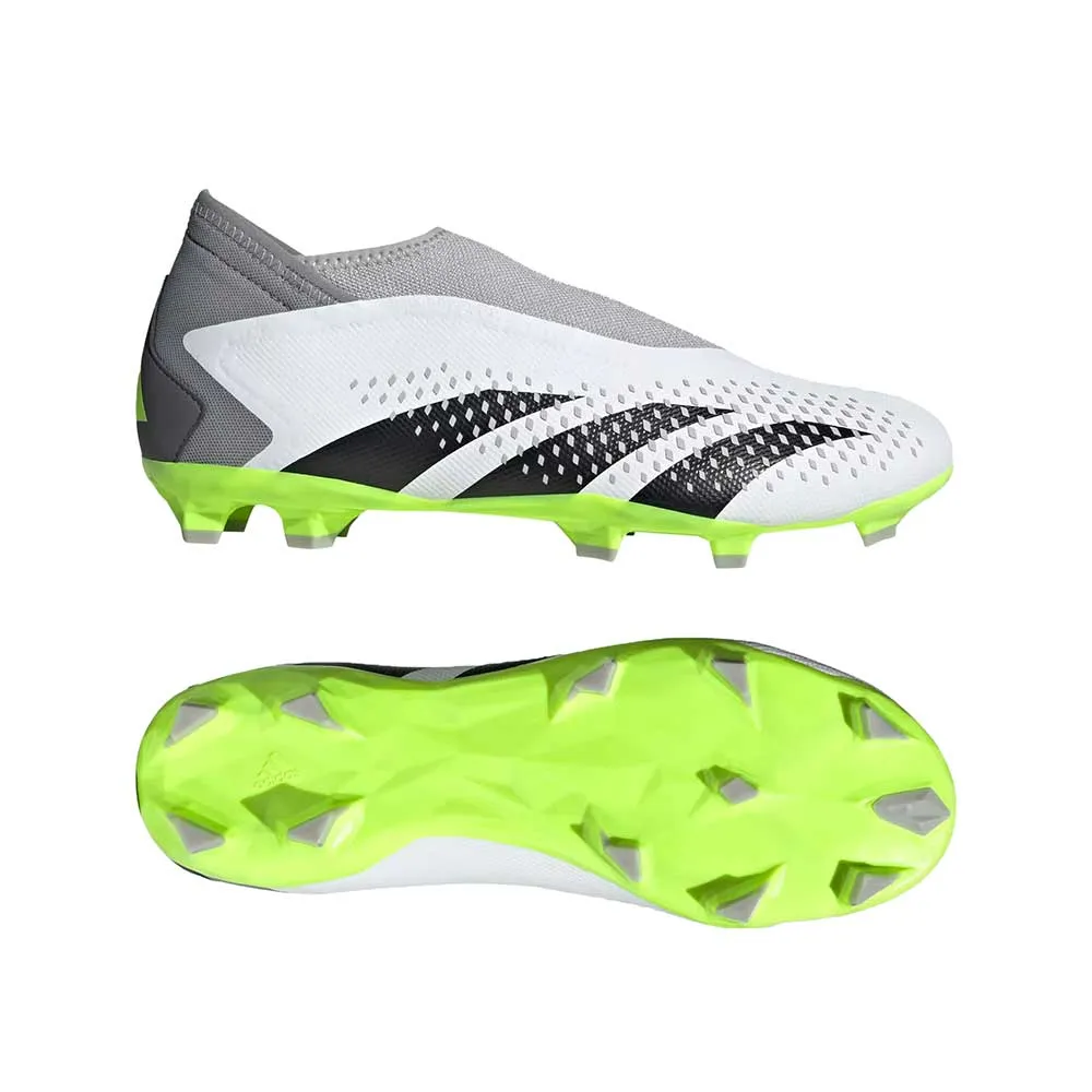 All Gender Predator Accuracy .3 Laceless FG Soccer Shoe - Cloud White/ Core Black / Lucid Lemon- Regular (D)