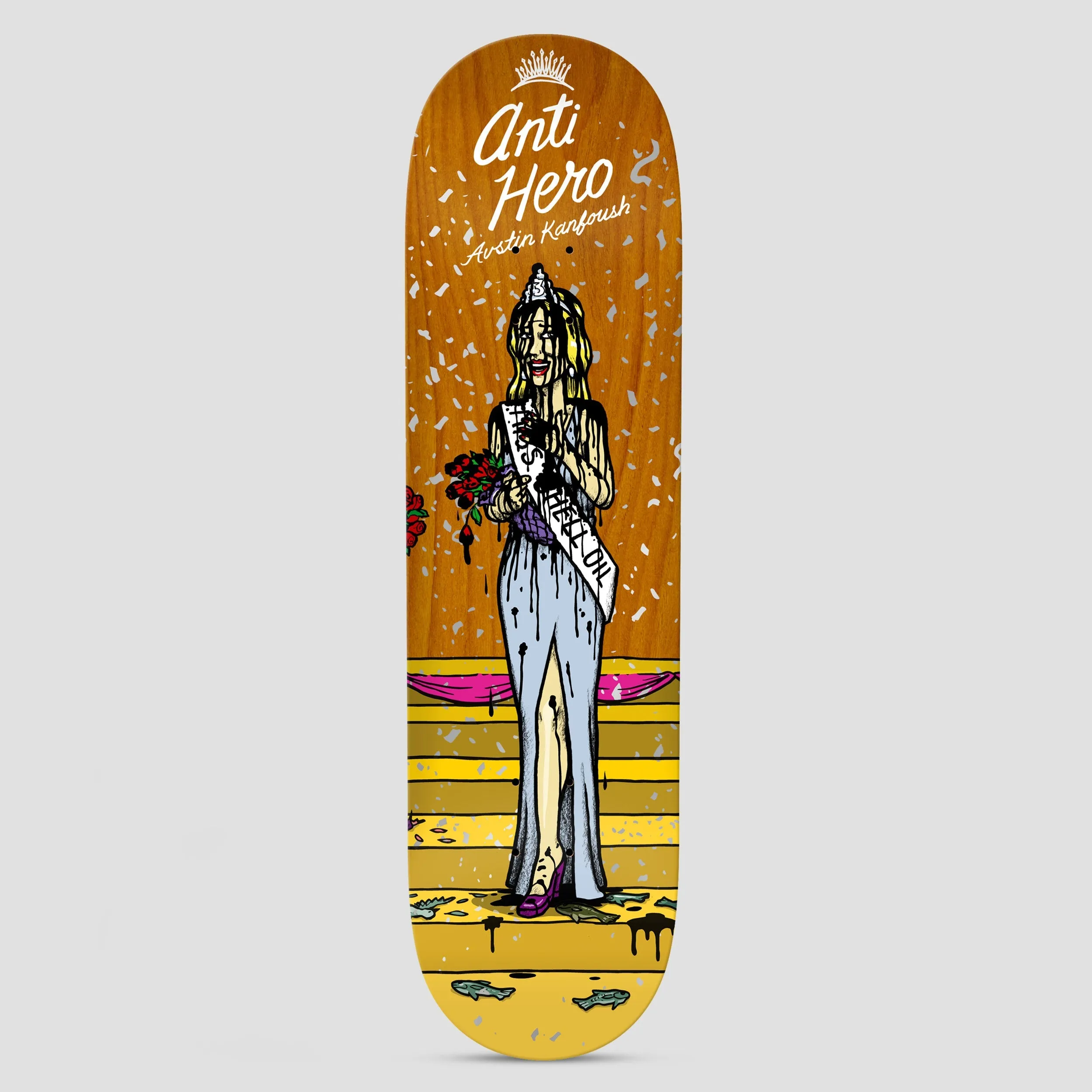 Anti Hero 8.25 Miss Corp Greed Kanfoush Skateboard Deck