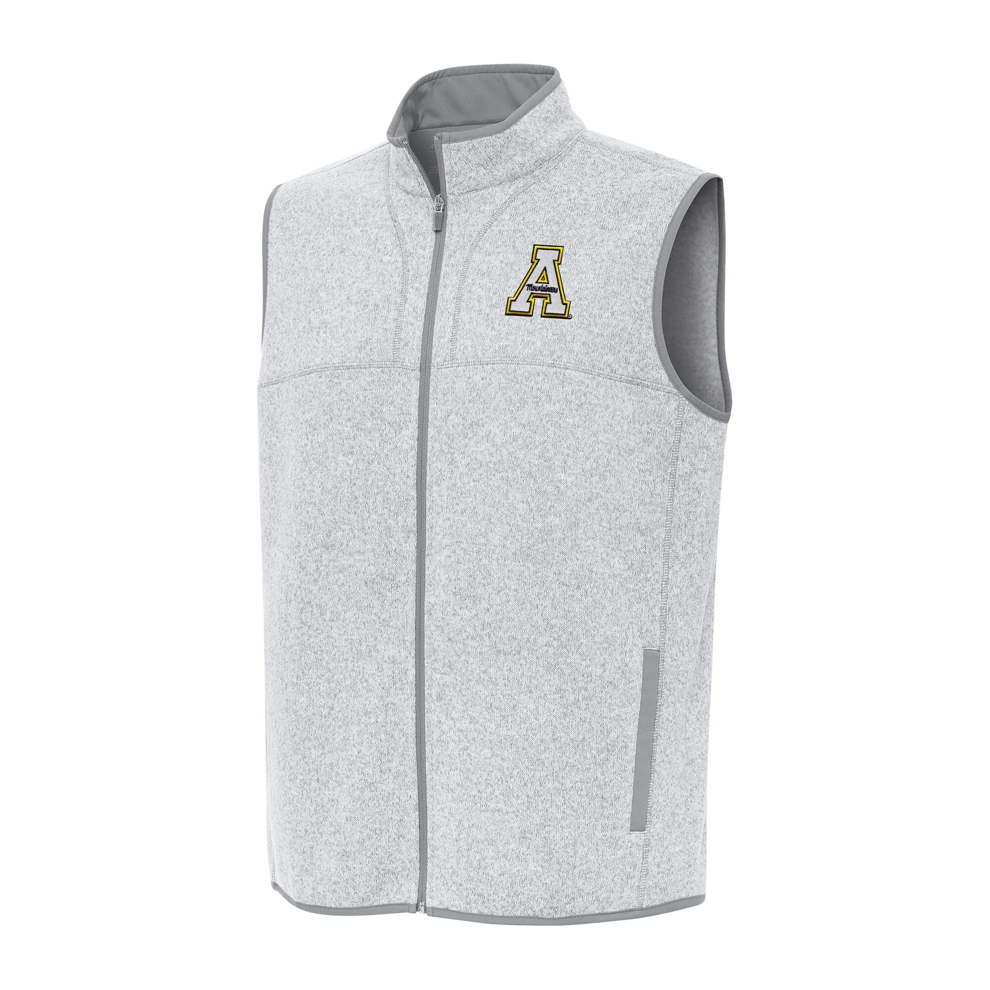 Antigua Appalachian State Mountaineers Heather Gray Fortune Full-Zip Vest