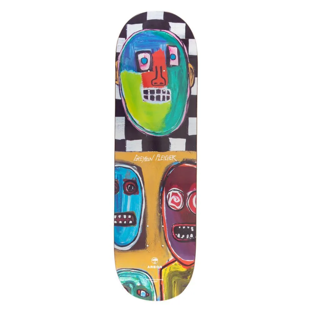 Arbor Skateboard Deck Greyson 8.875 Checker Multi Colour 8.875