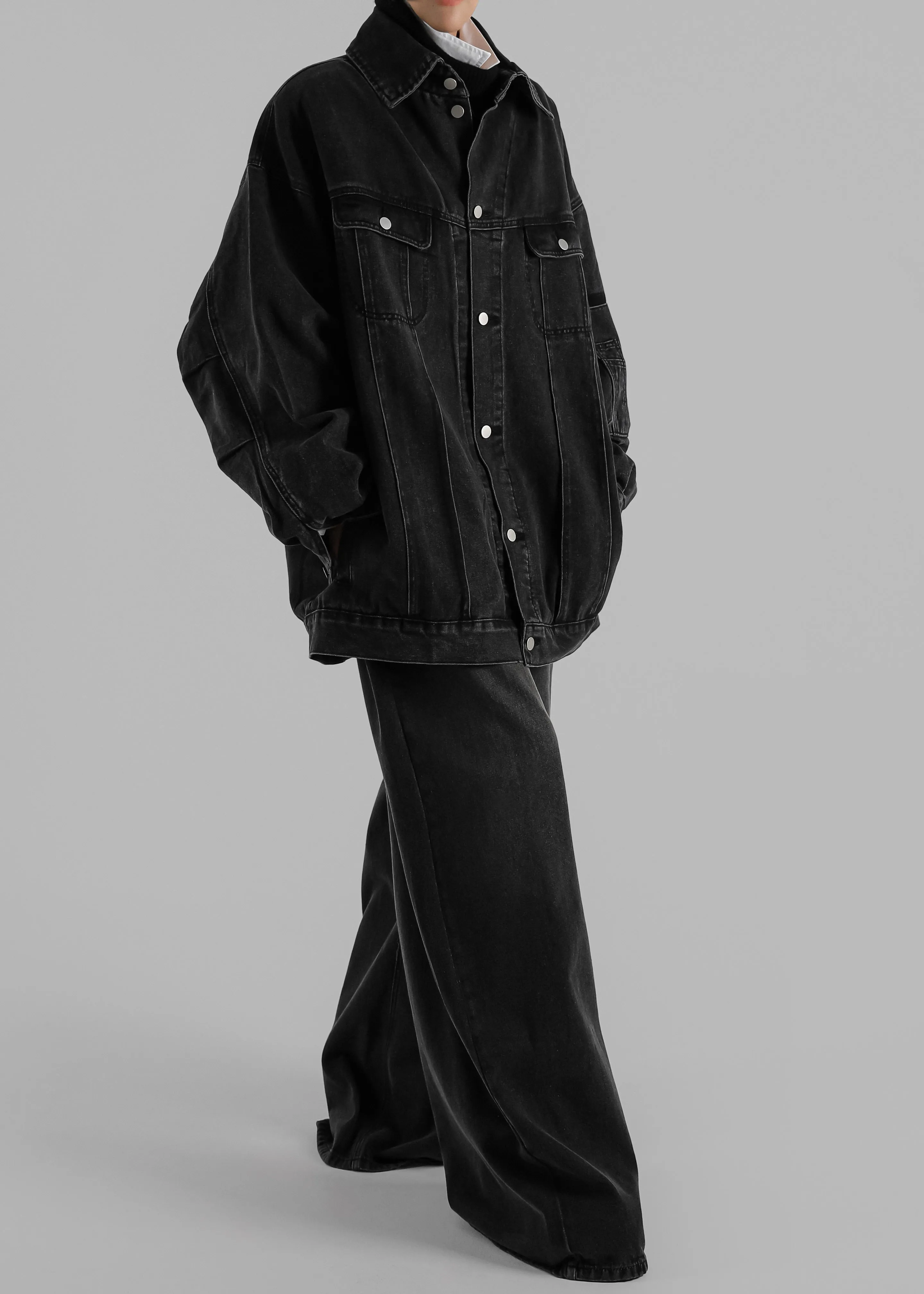 Ashford Oversized Denim Jacket - Black Wash