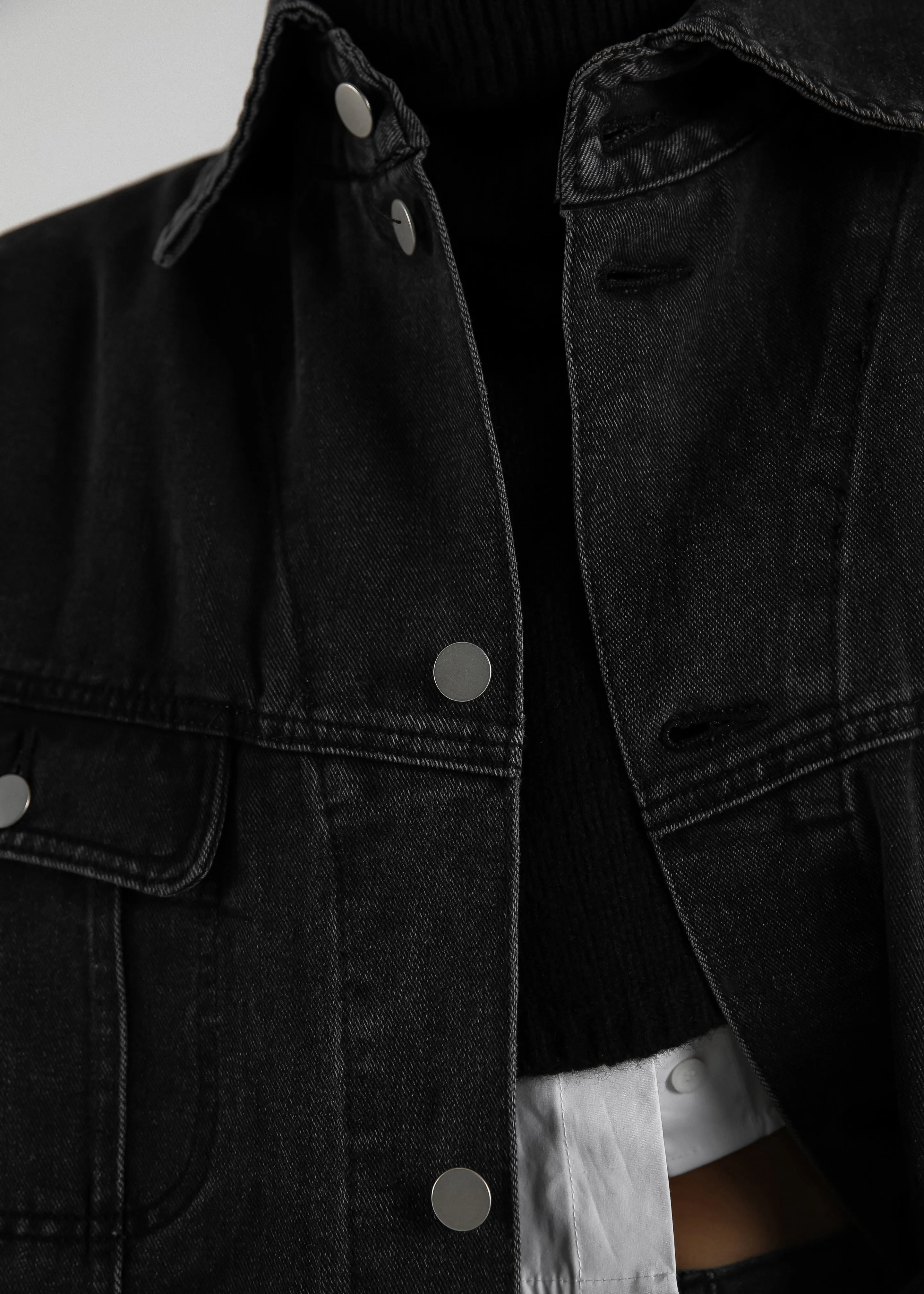 Ashford Oversized Denim Jacket - Black Wash