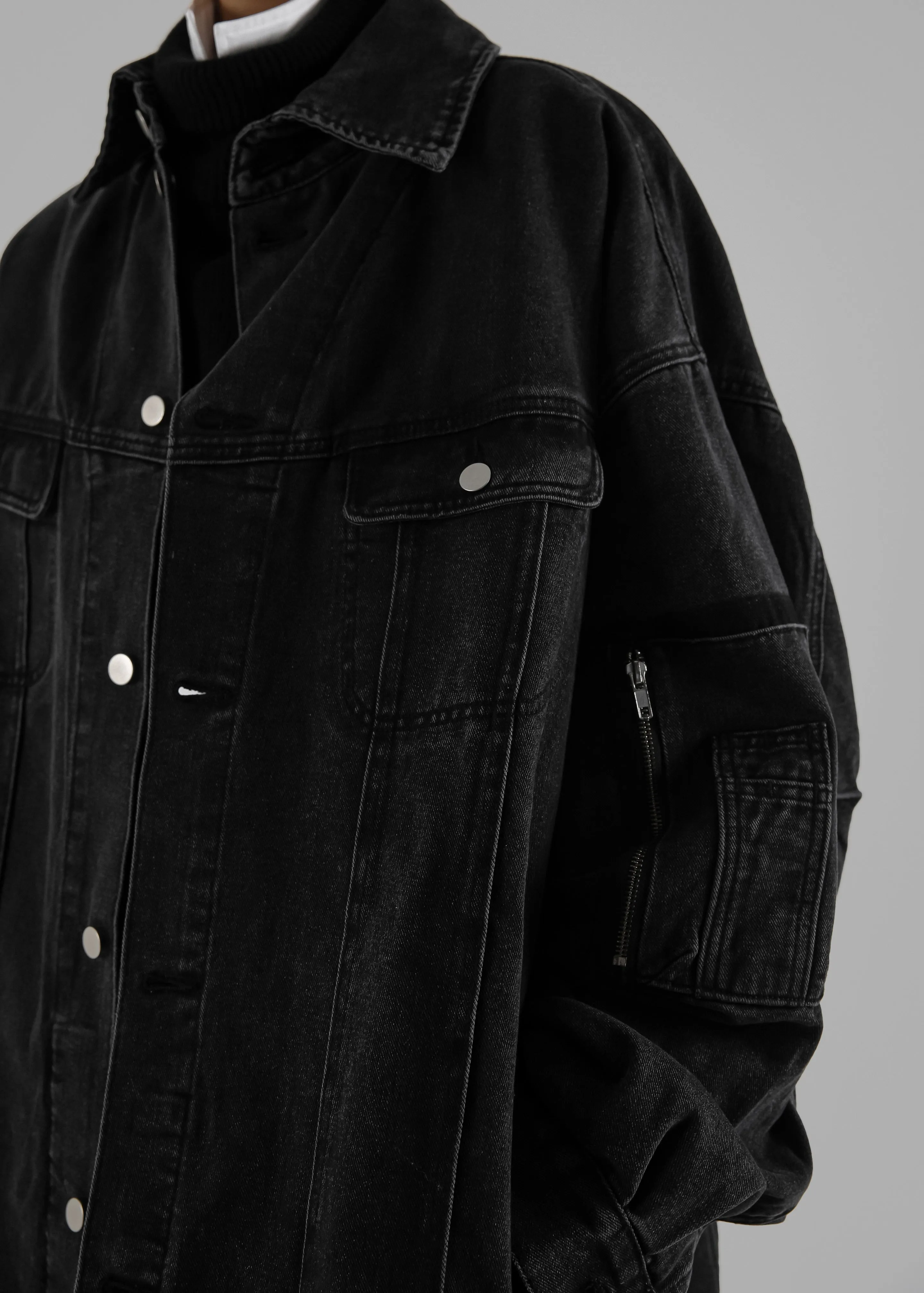 Ashford Oversized Denim Jacket - Black Wash