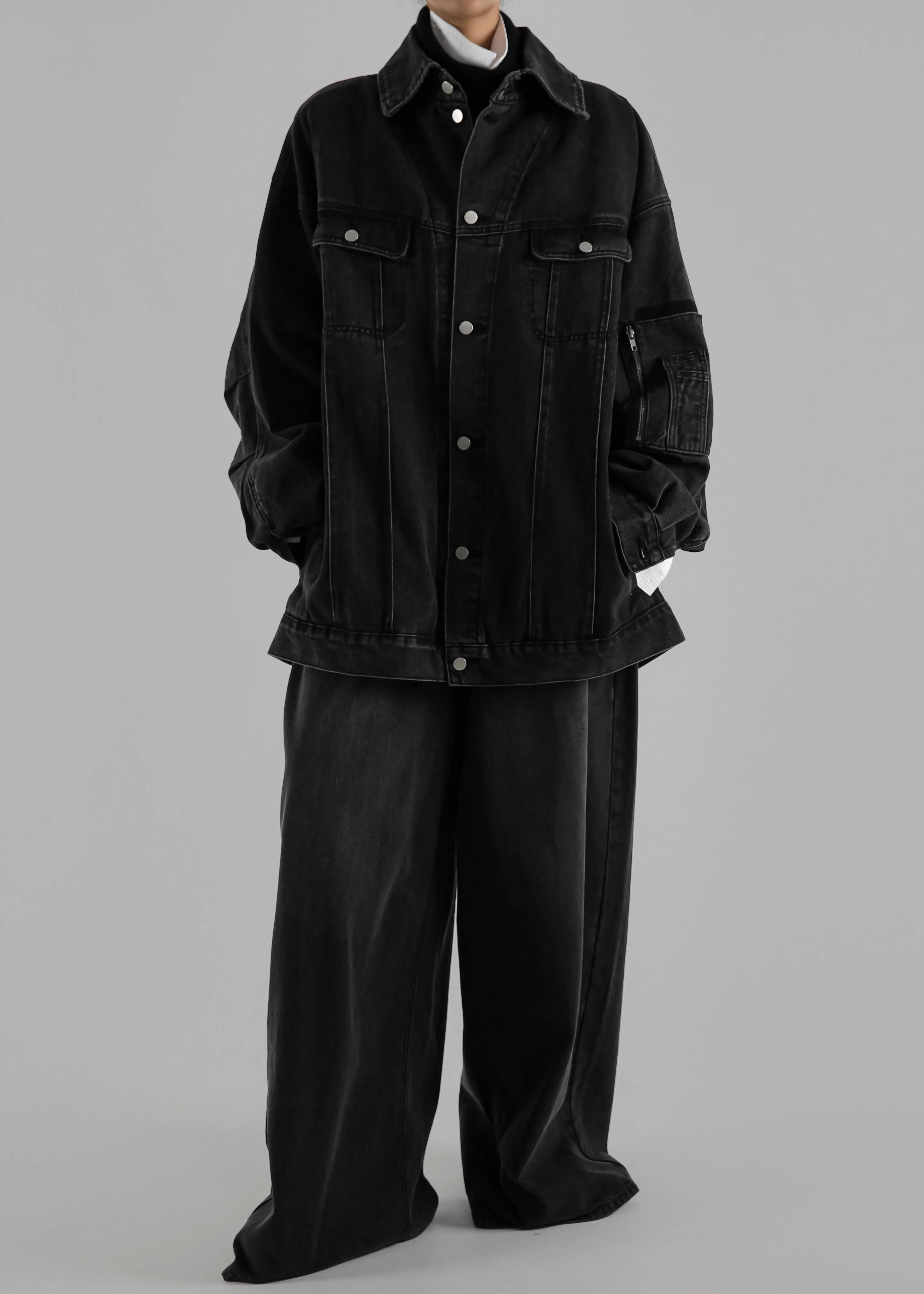 Ashford Oversized Denim Jacket - Black Wash