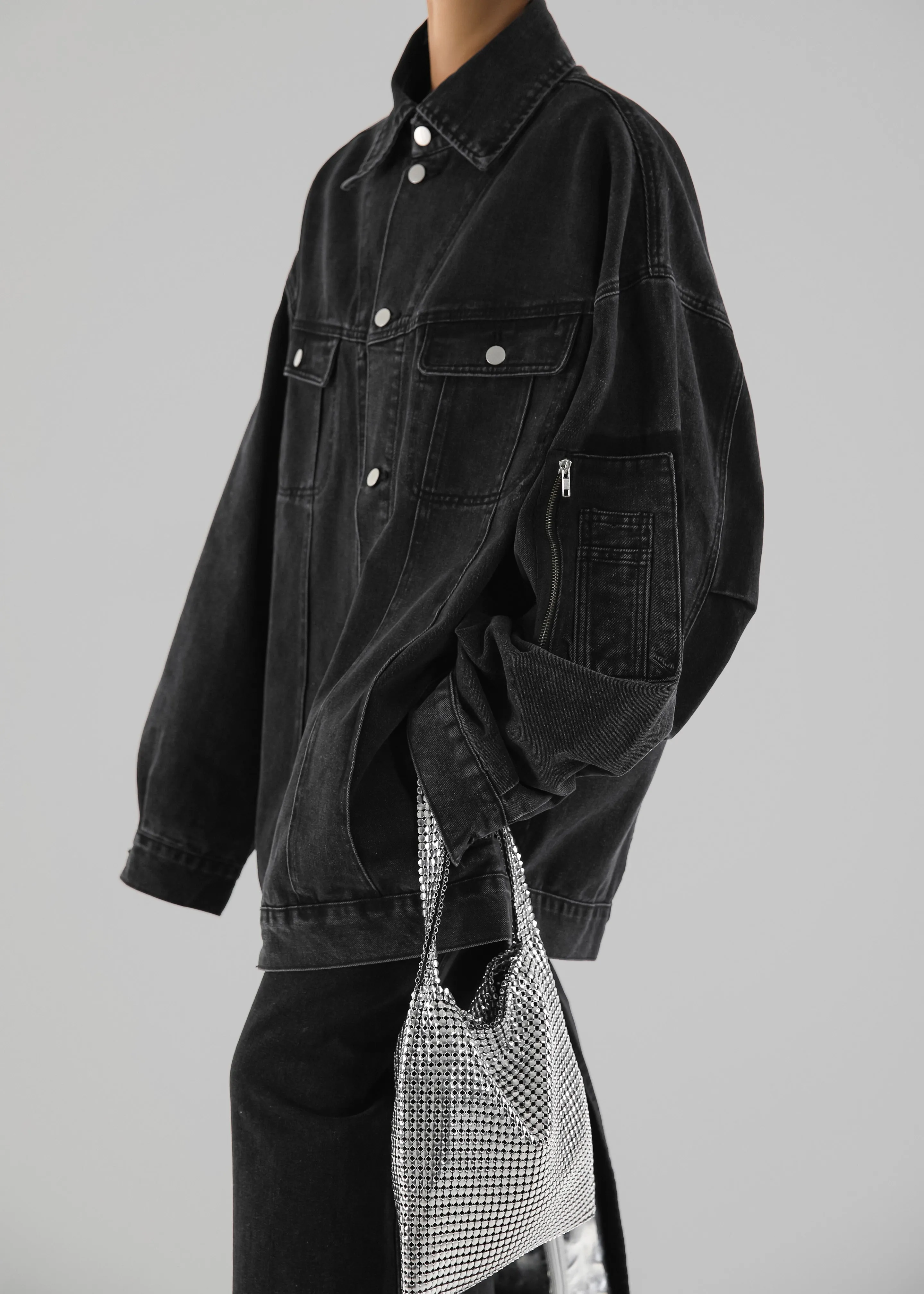 Ashford Oversized Denim Jacket - Black Wash