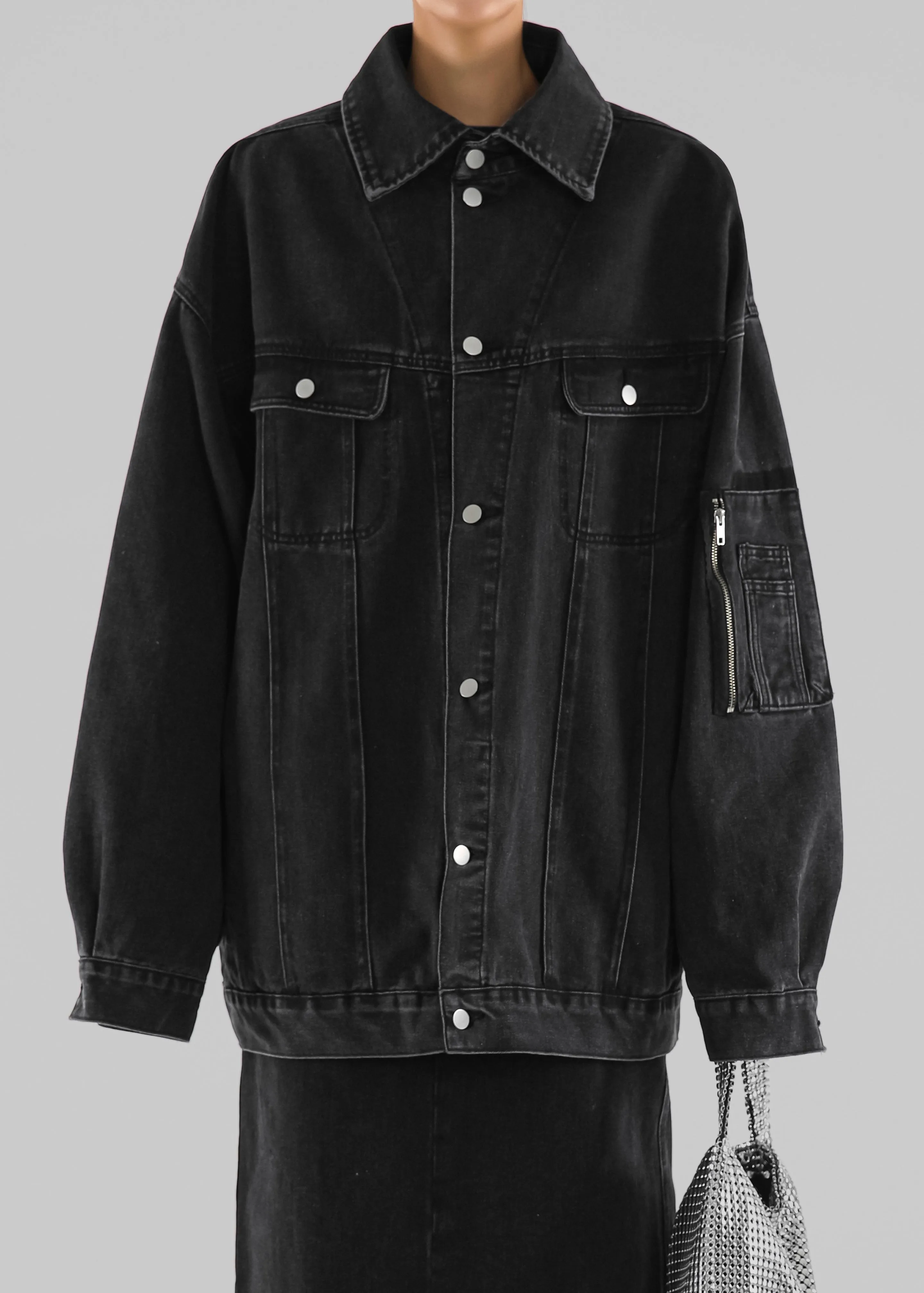 Ashford Oversized Denim Jacket - Black Wash