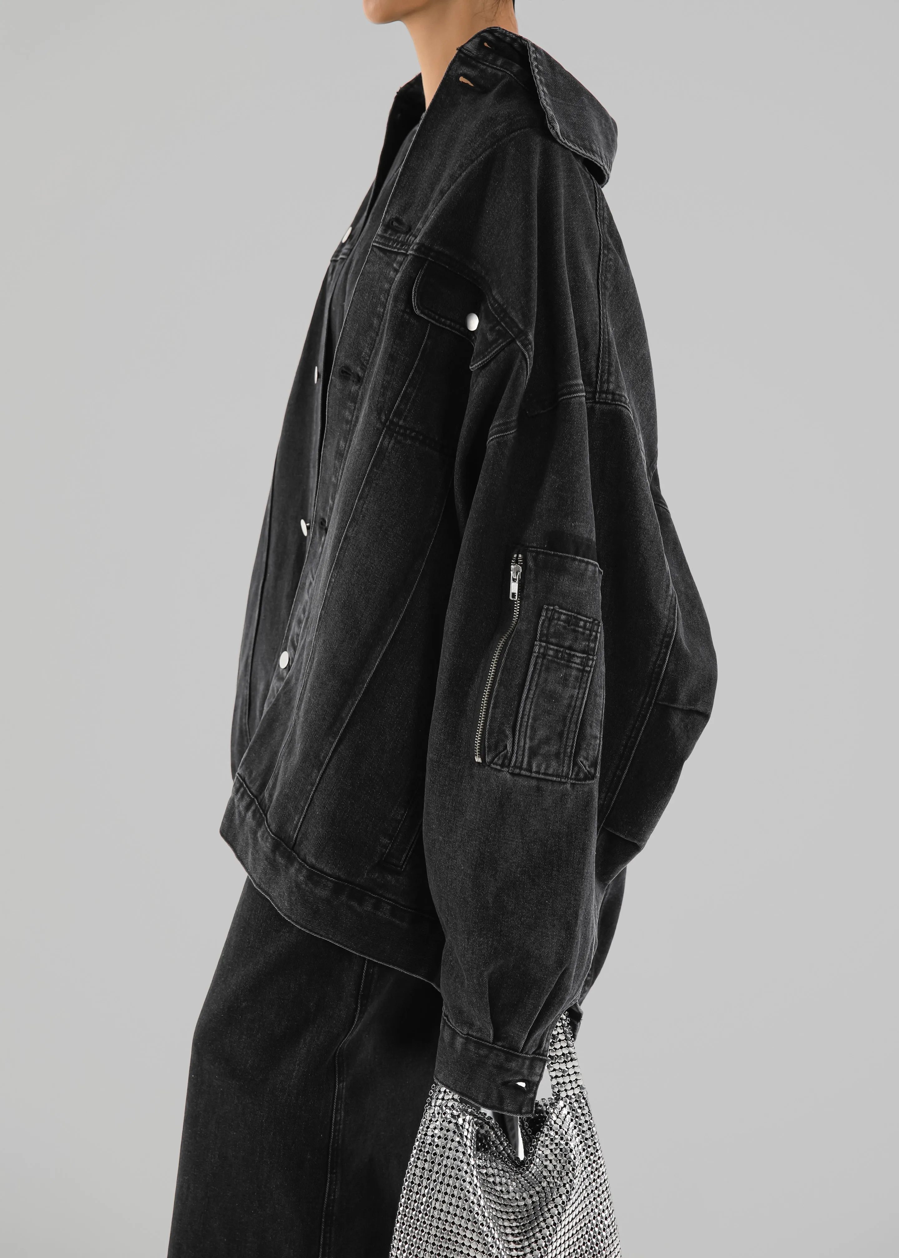 Ashford Oversized Denim Jacket - Black Wash