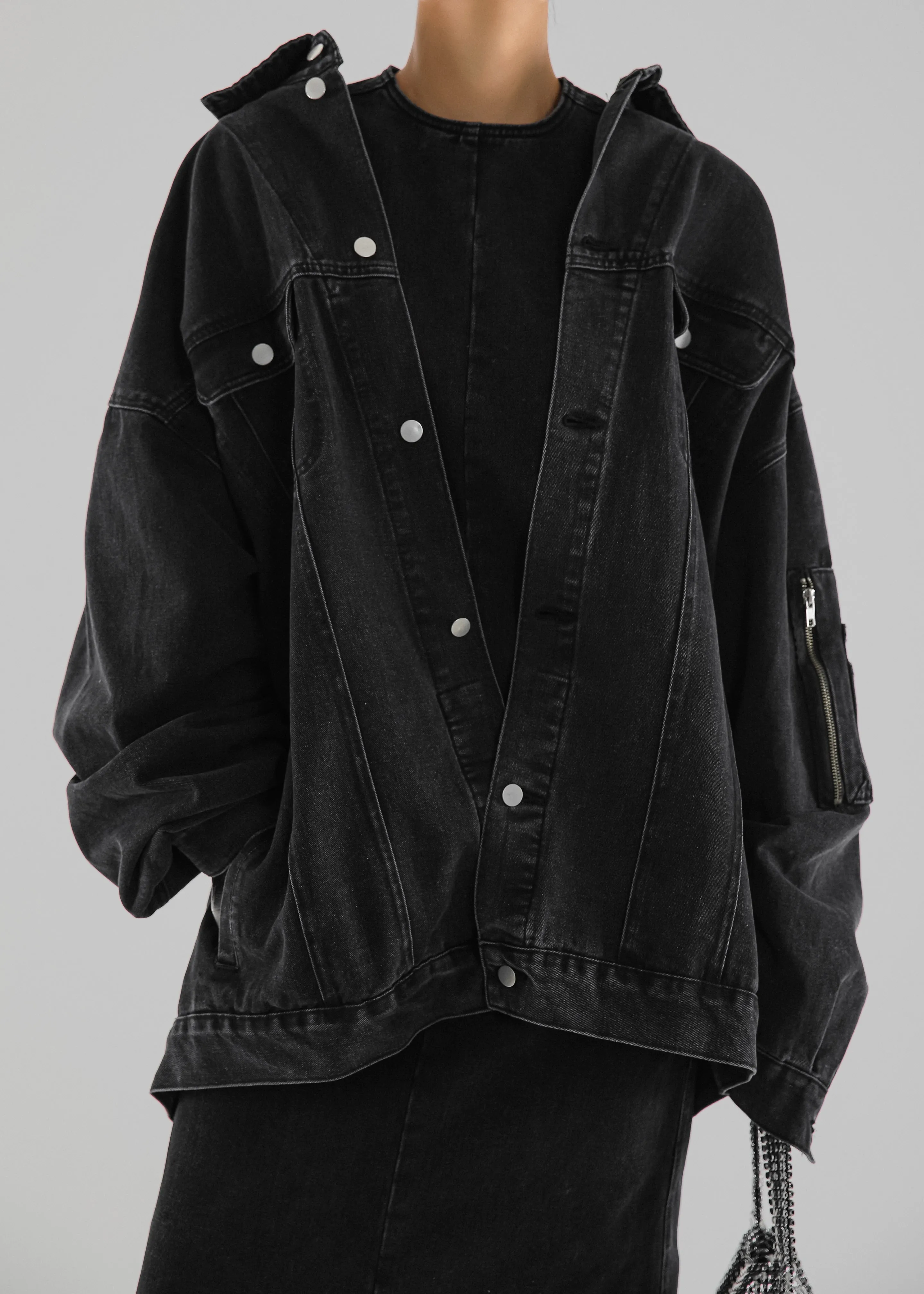 Ashford Oversized Denim Jacket - Black Wash