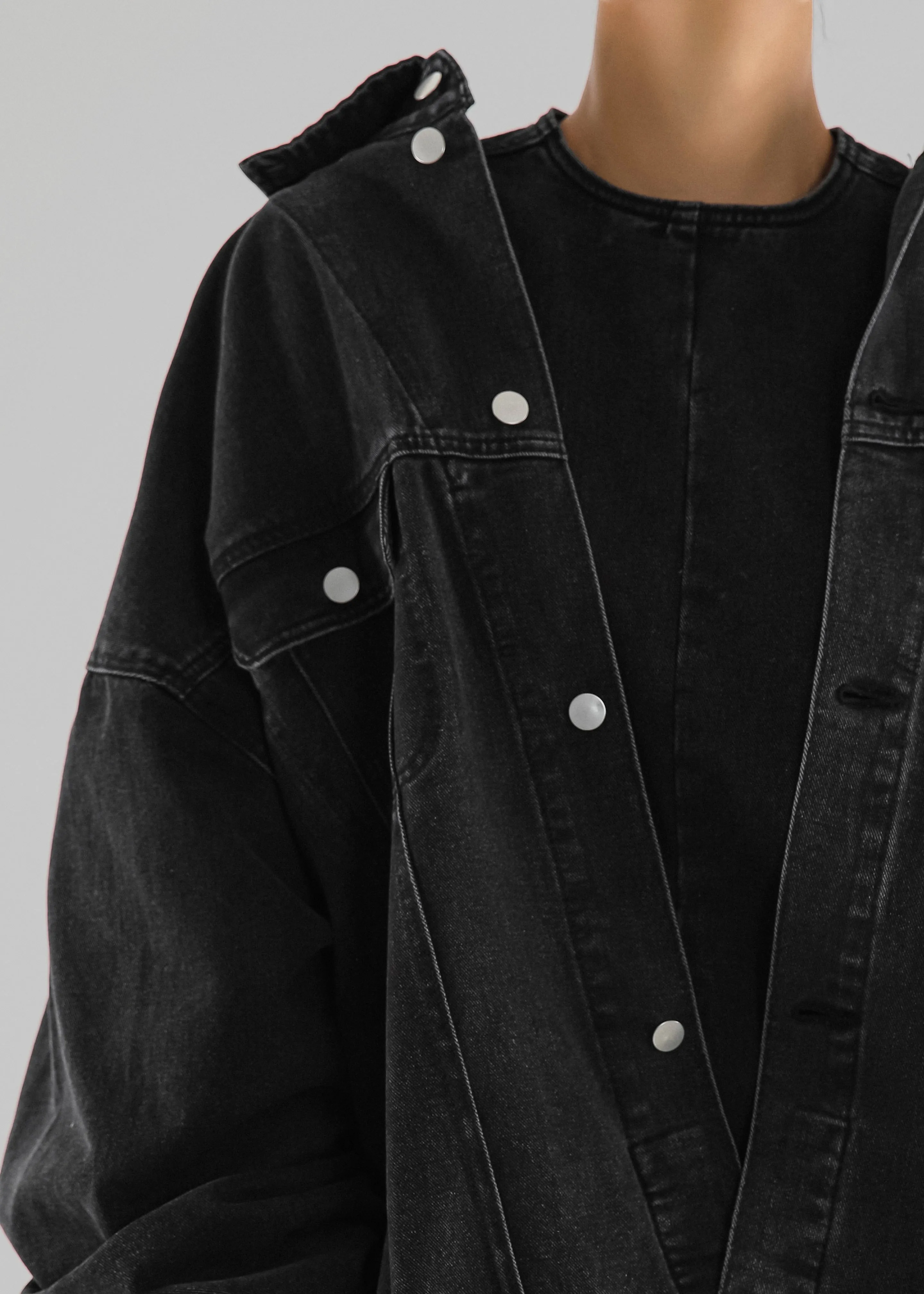 Ashford Oversized Denim Jacket - Black Wash