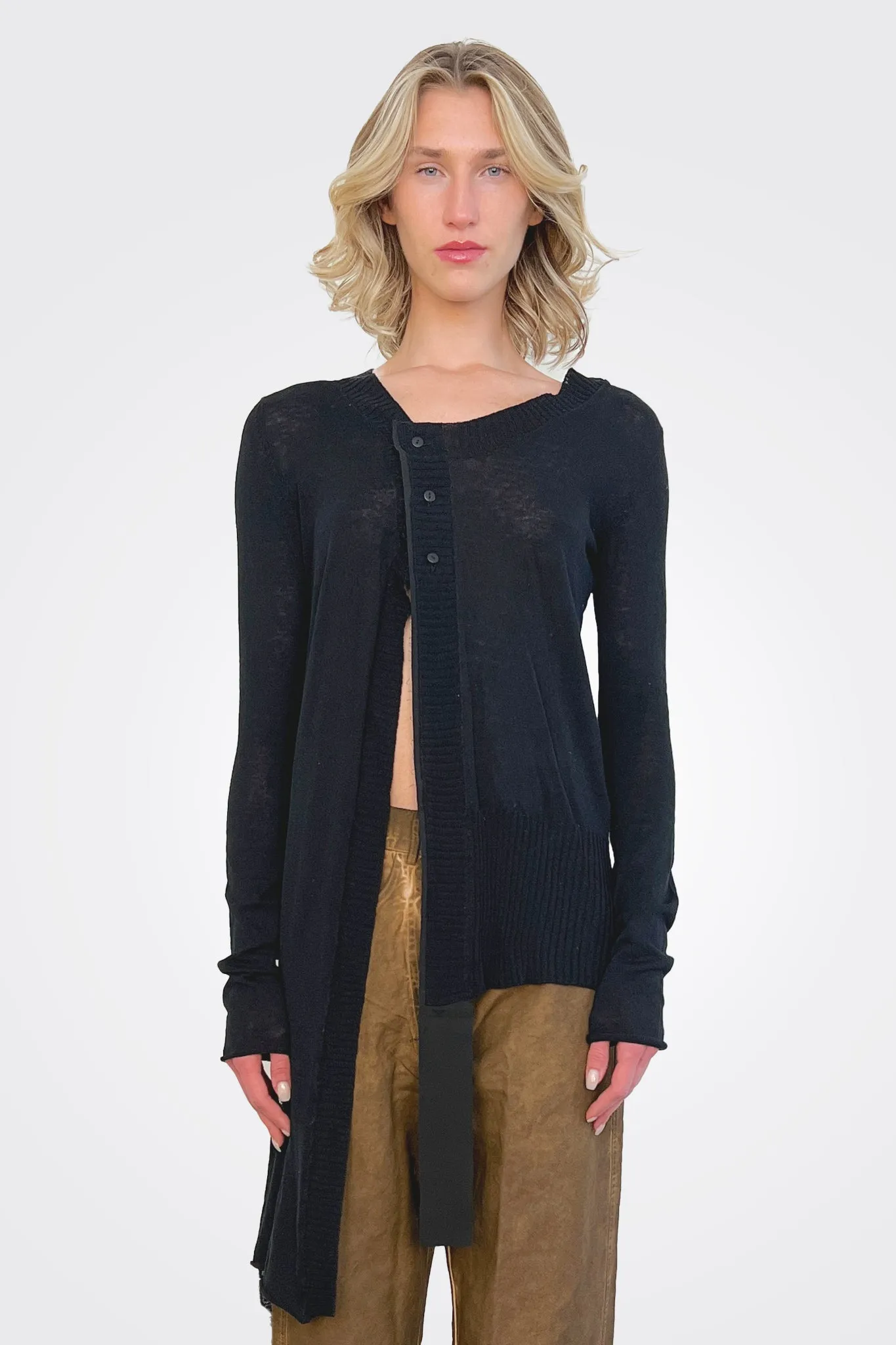 Asymmetrical Cardigan - Black