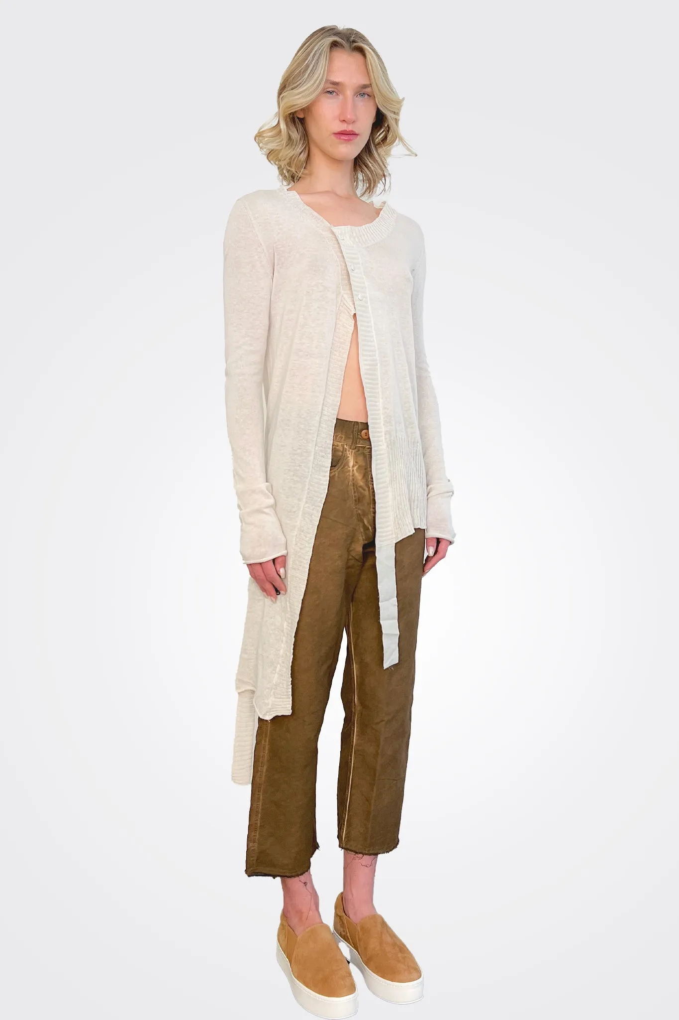 Asymmetrical Cardigan - Natural