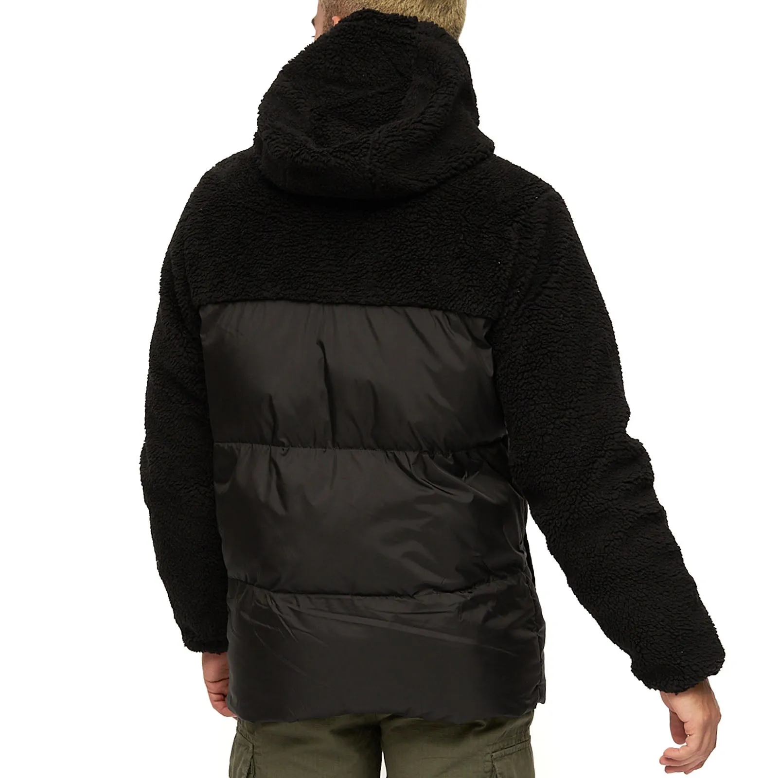 Bench Mens Detta Padded Contrast Sherpa Hooded Jacket