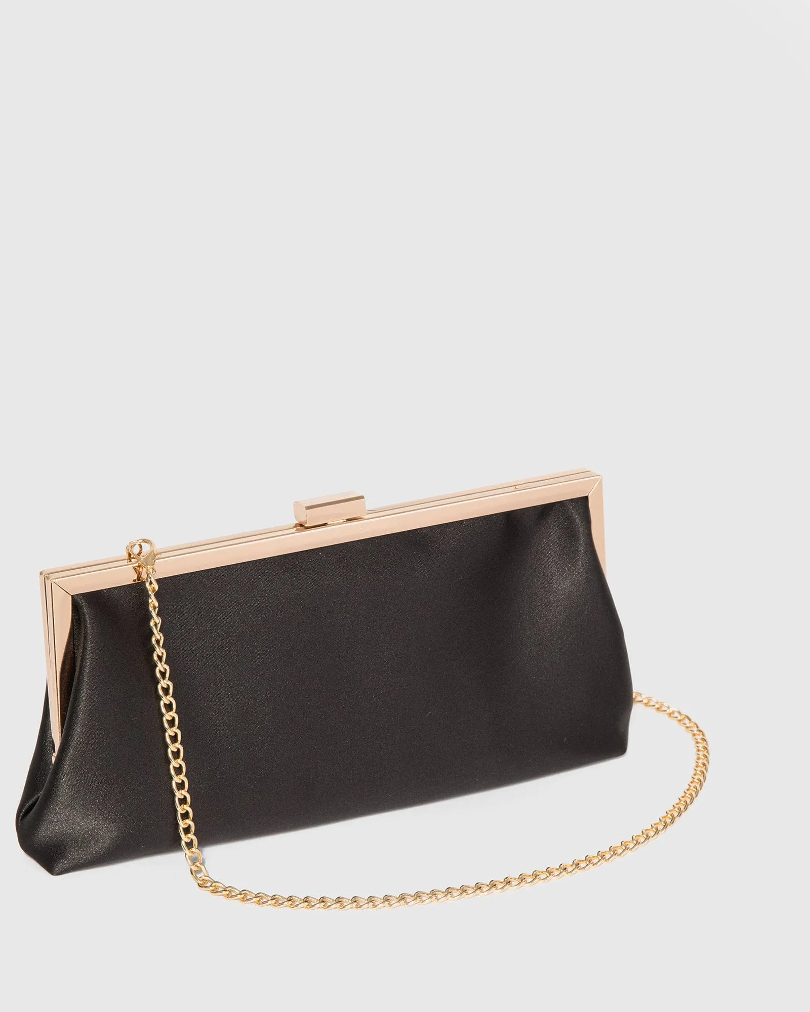 Black Arya Satin Clutch Bag