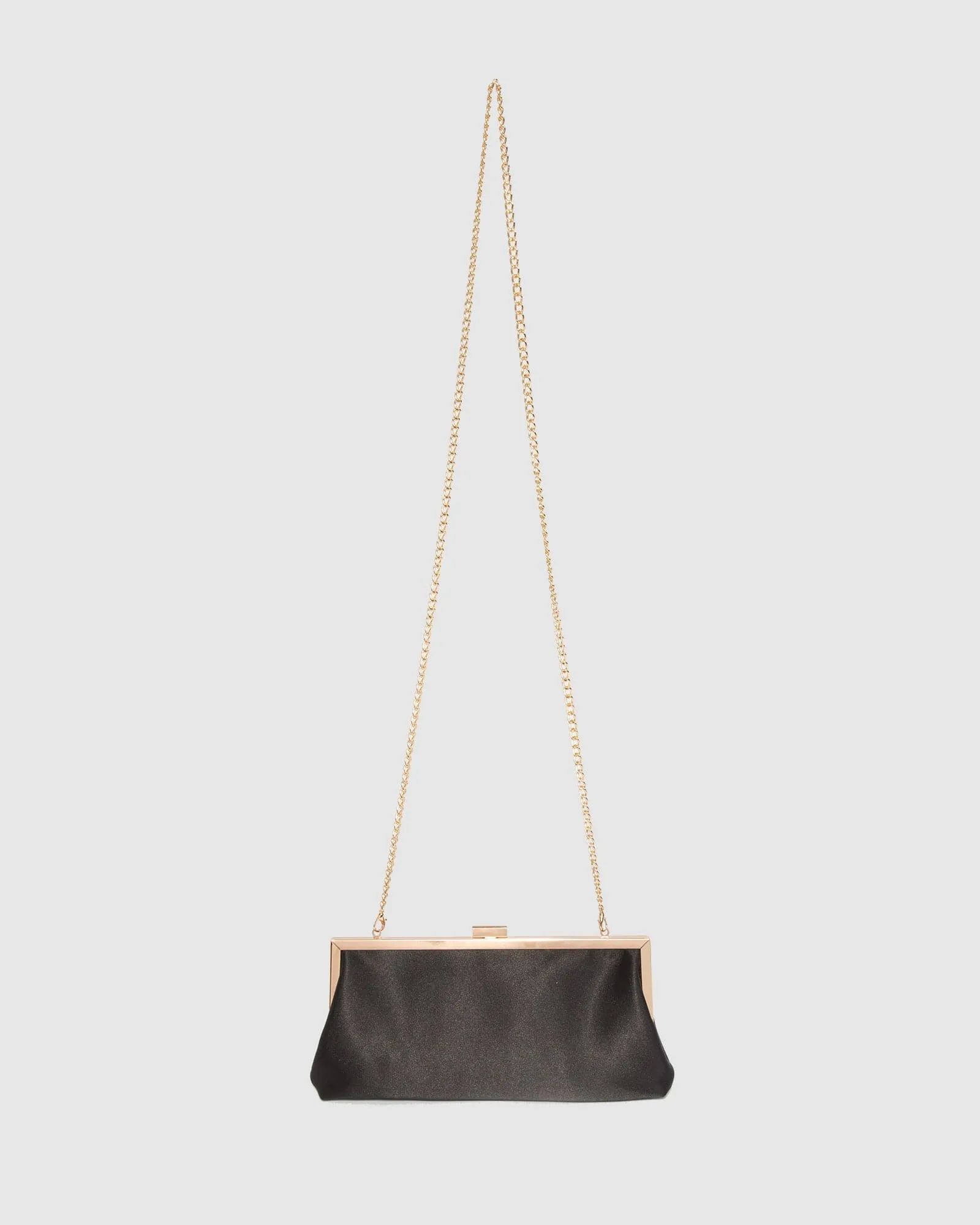 Black Arya Satin Clutch Bag