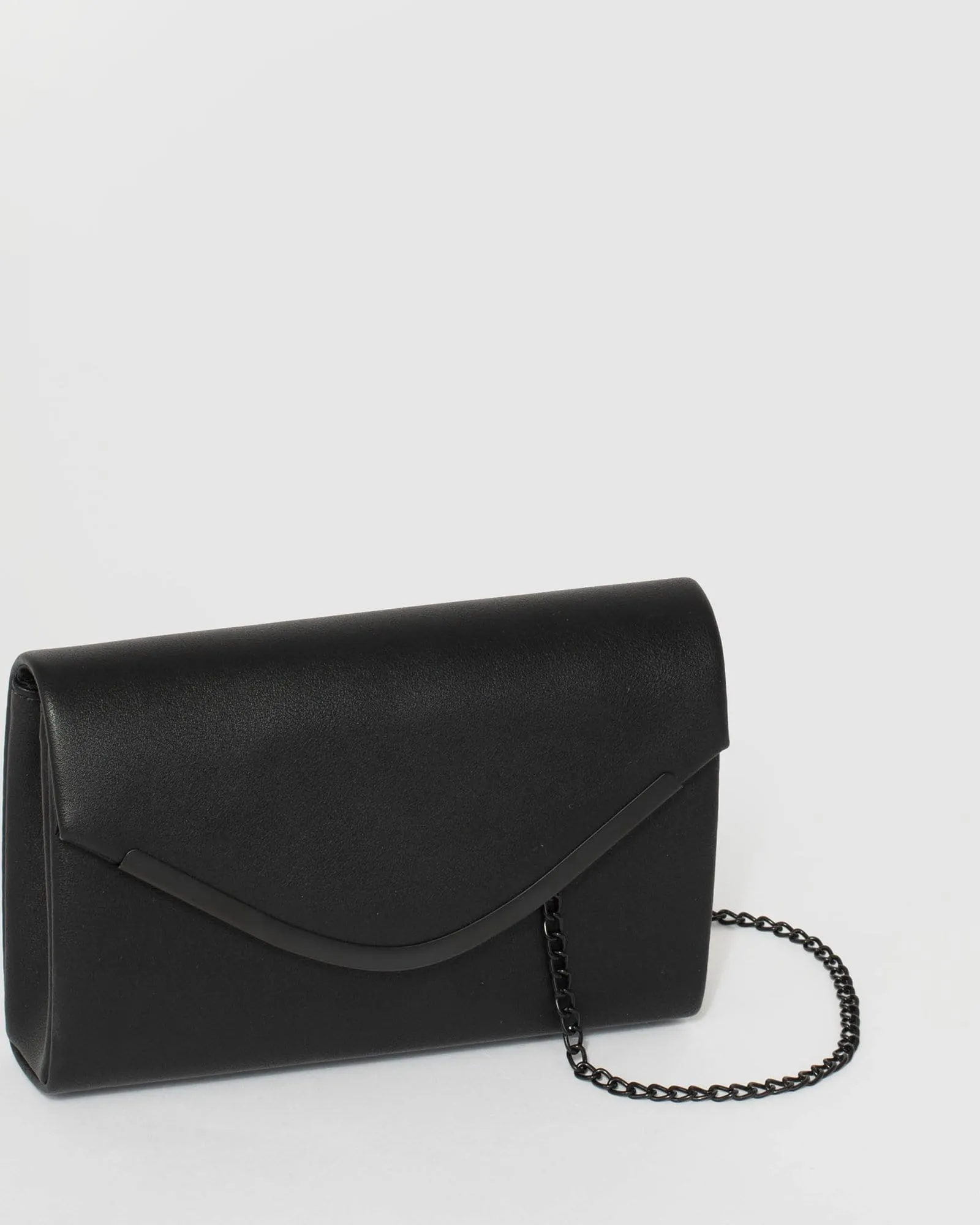 Black Lila Curve Clutch Bag