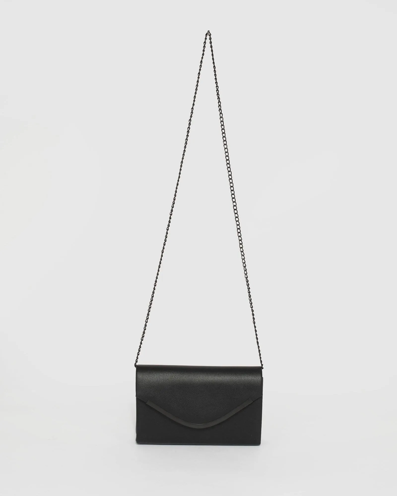 Black Lila Curve Clutch Bag