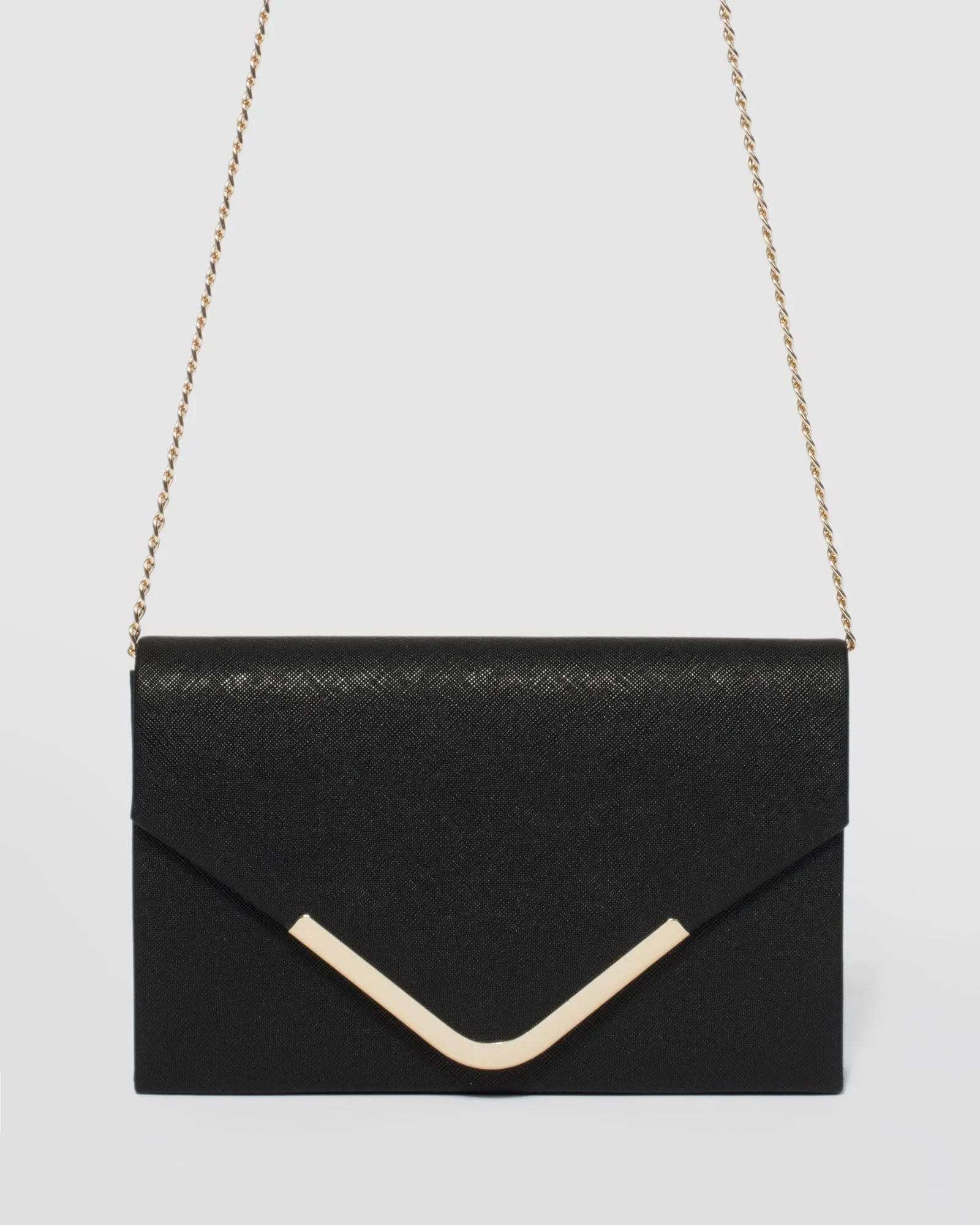 Black Lila Envelope Clutch Bag