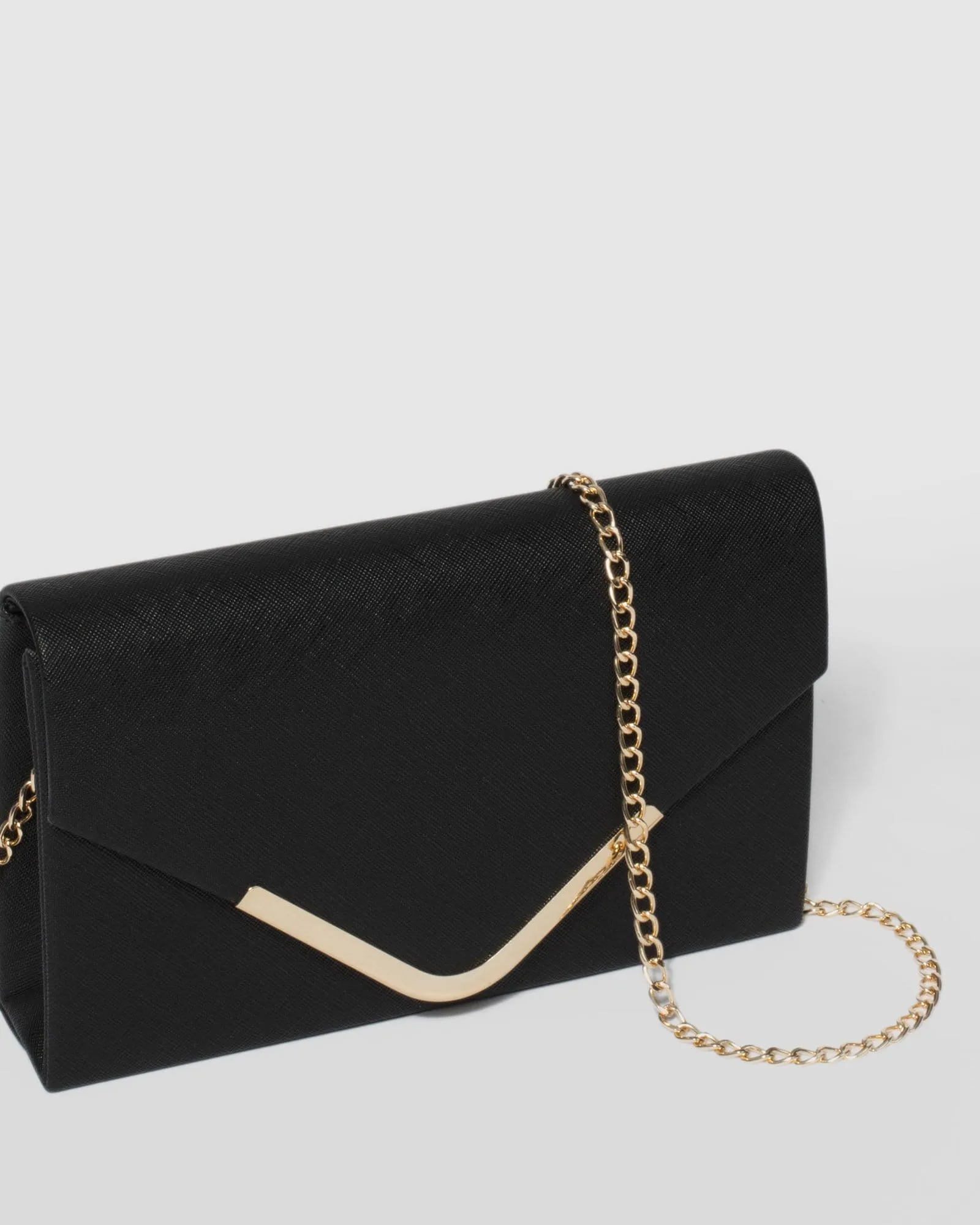 Black Lila Envelope Clutch Bag