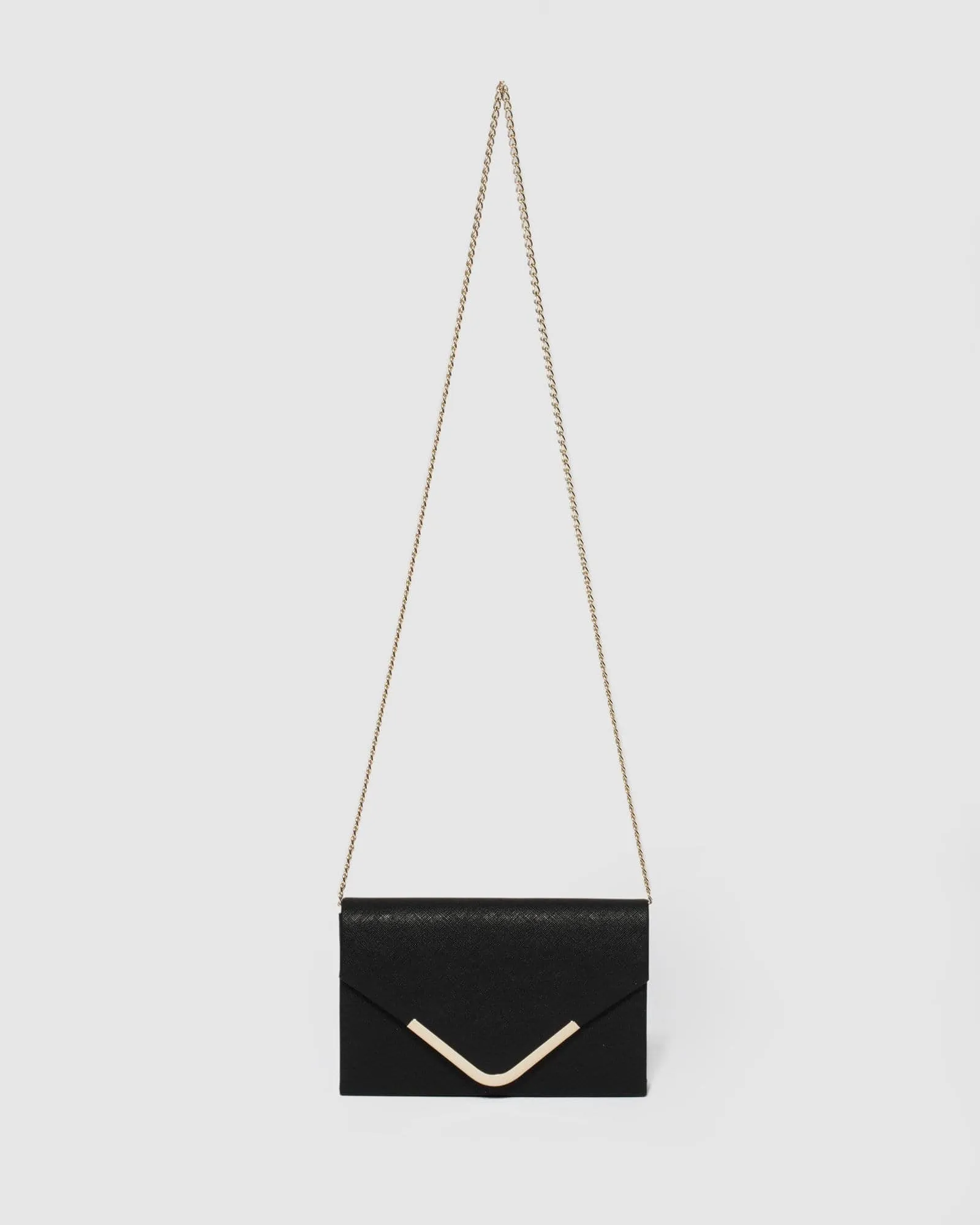 Black Lila Envelope Clutch Bag