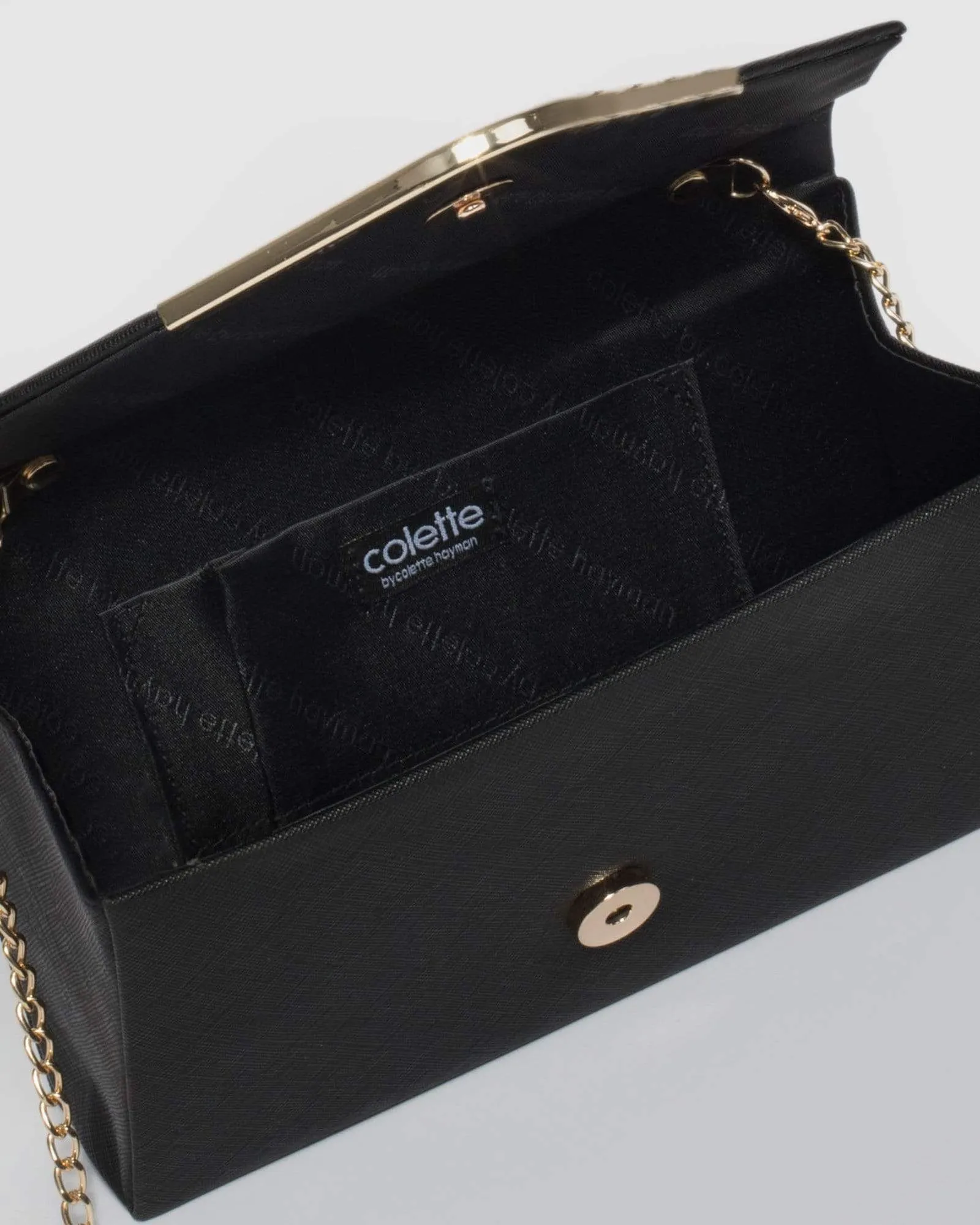 Black Lila Envelope Clutch Bag