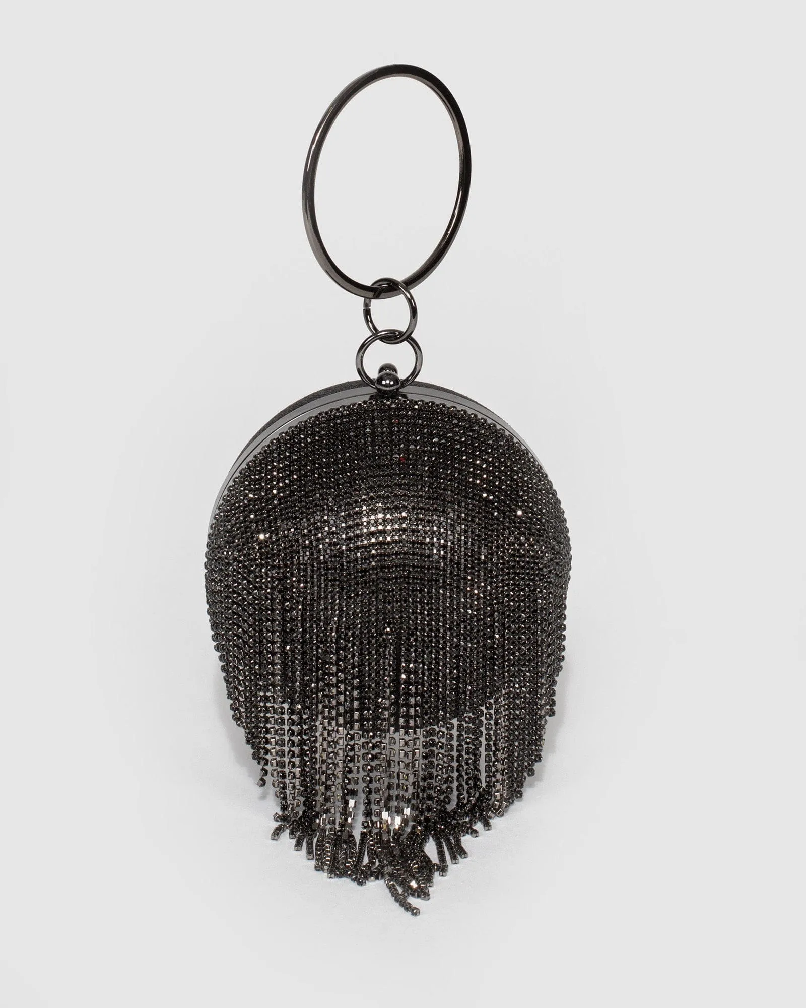 Black Mia Ball Clutch Bag