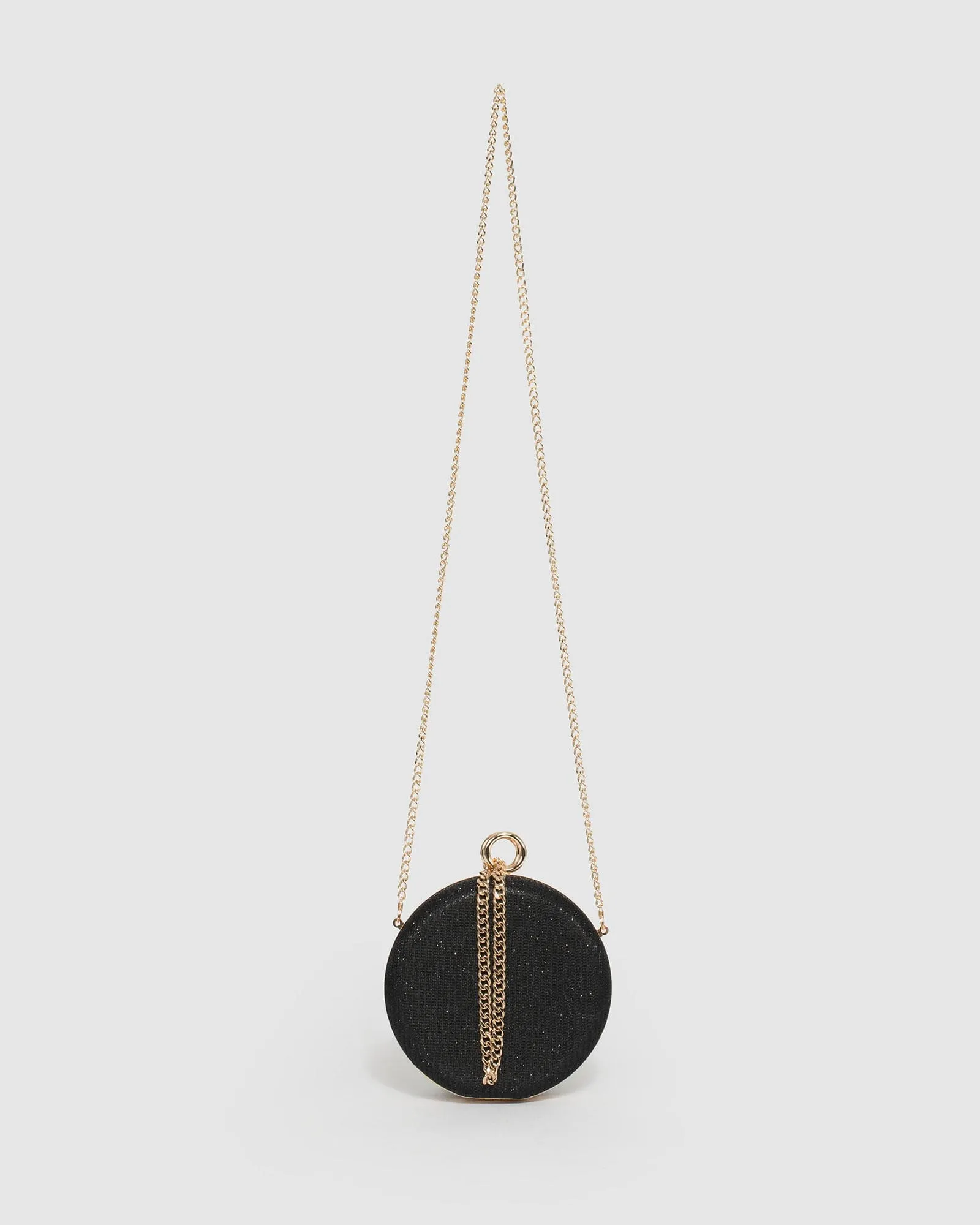 Black Yuki Round Clutch Bag