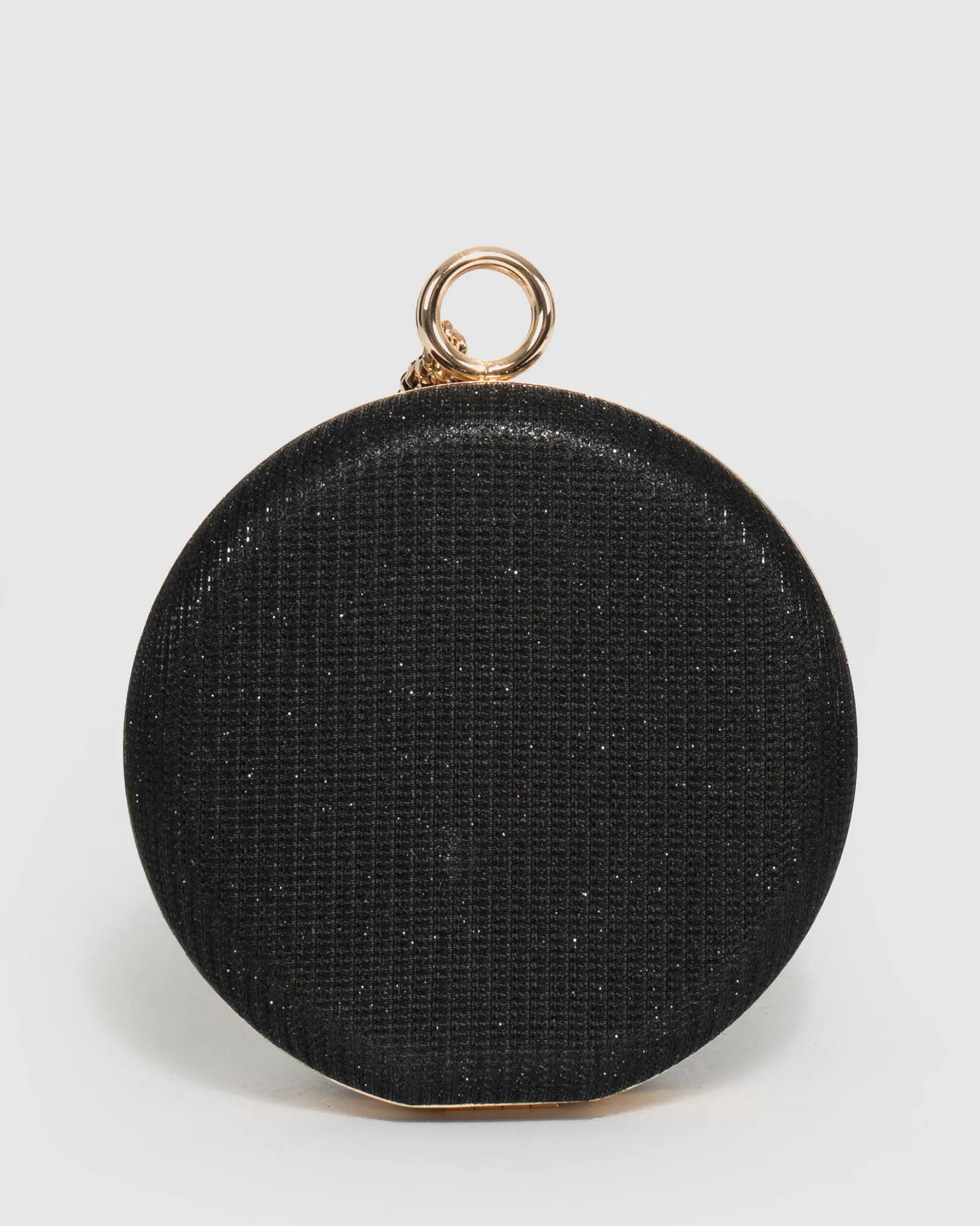 Black Yuki Round Clutch Bag