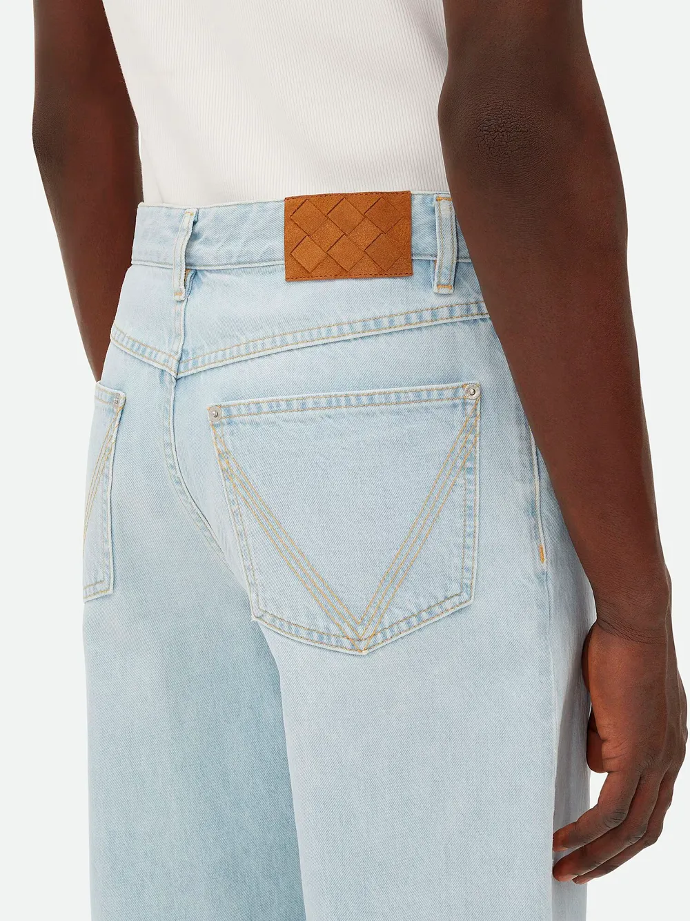 Bleached wide leg jeans