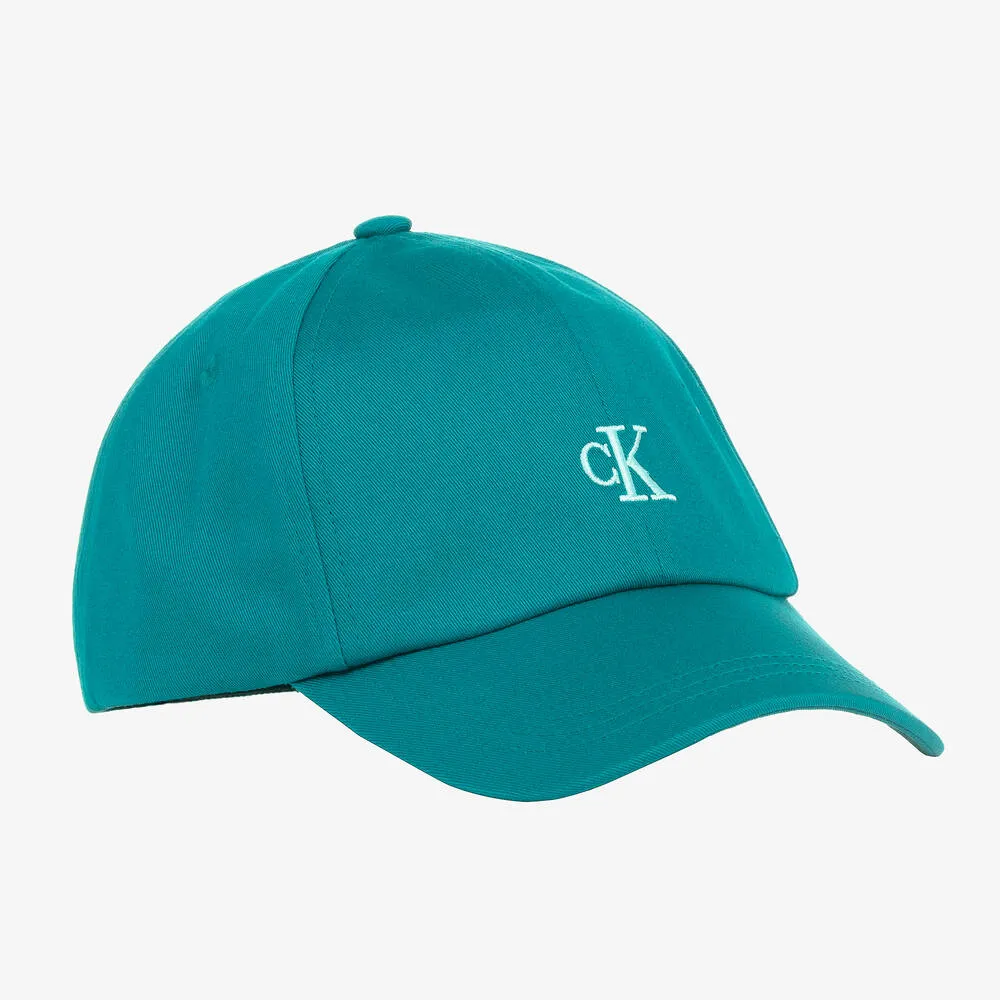 Blue Cotton Monogram Baseball Cap 