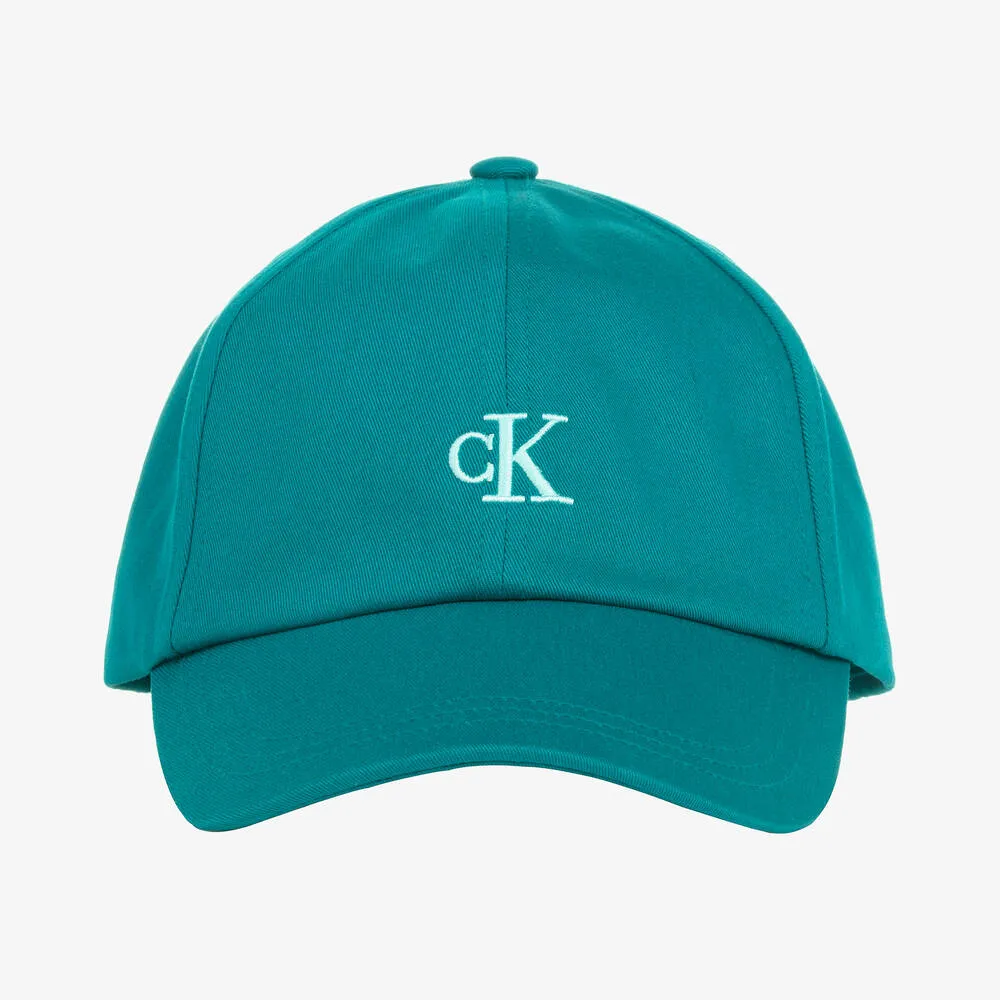 Blue Cotton Monogram Baseball Cap 