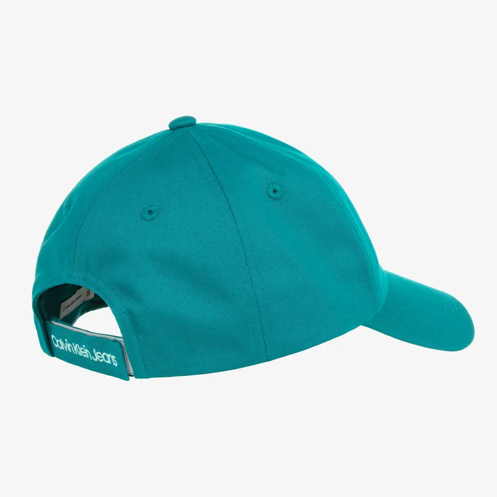 Blue Cotton Monogram Baseball Cap 