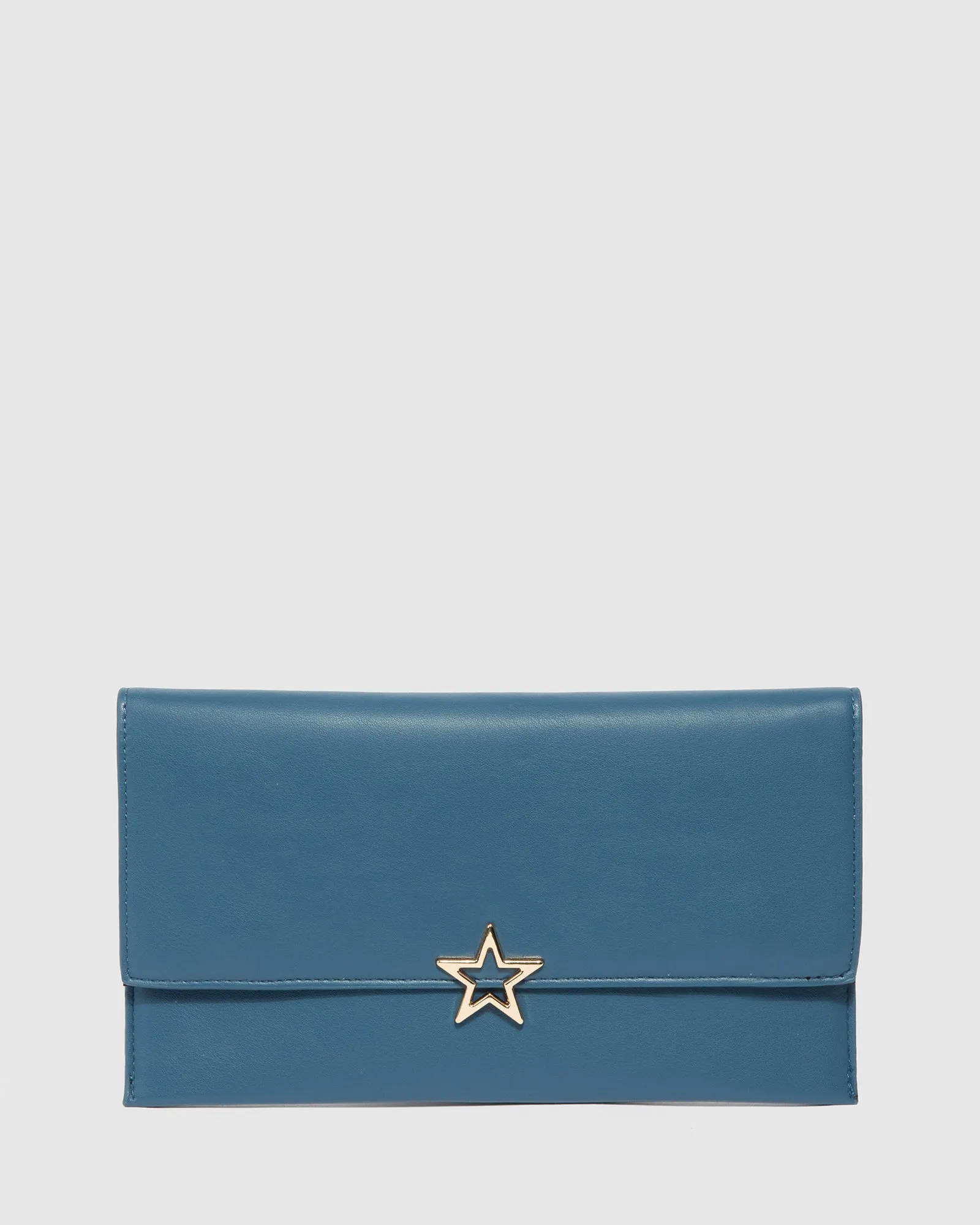 Blue Dani Envelope Clutch Bag